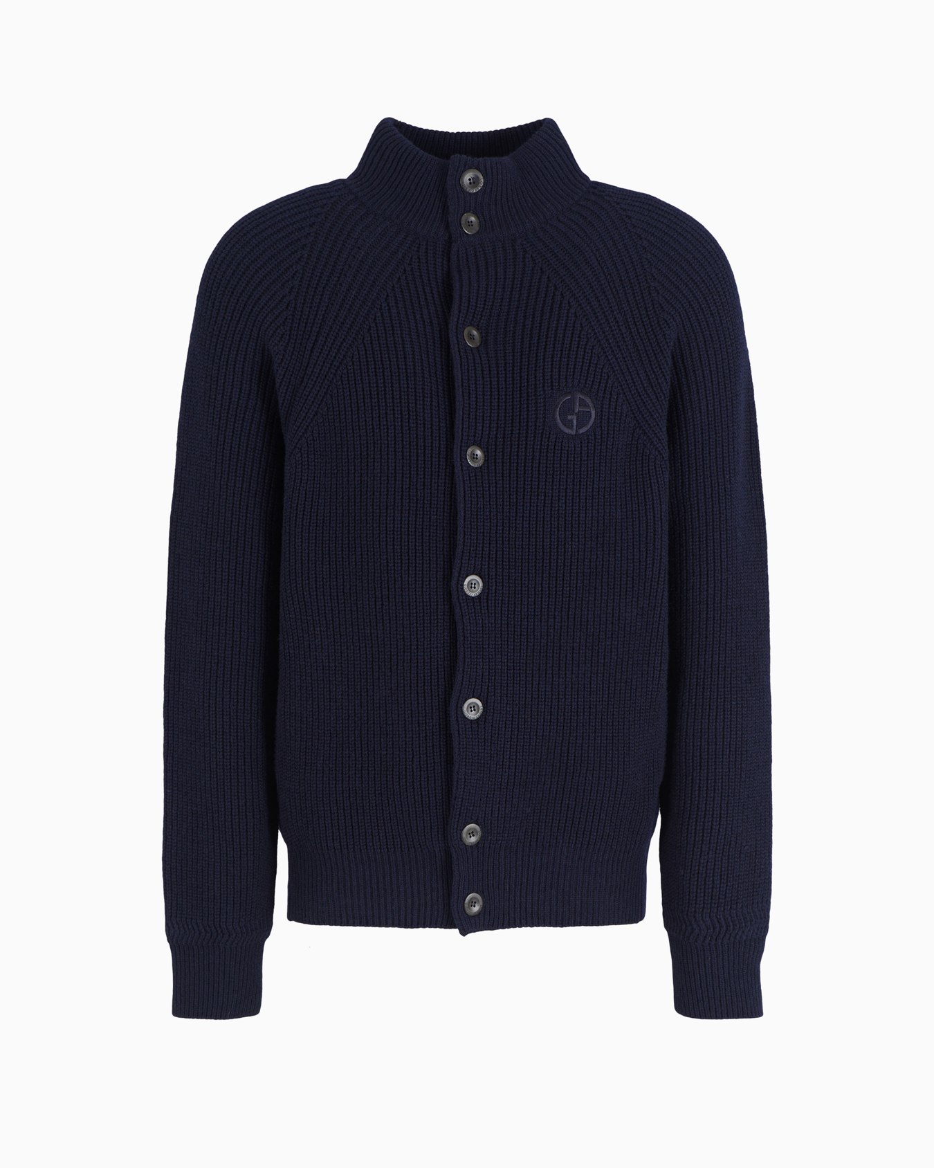 Blouson en laine vierge et cachemire en demi-côte anglaise Diapositive 0