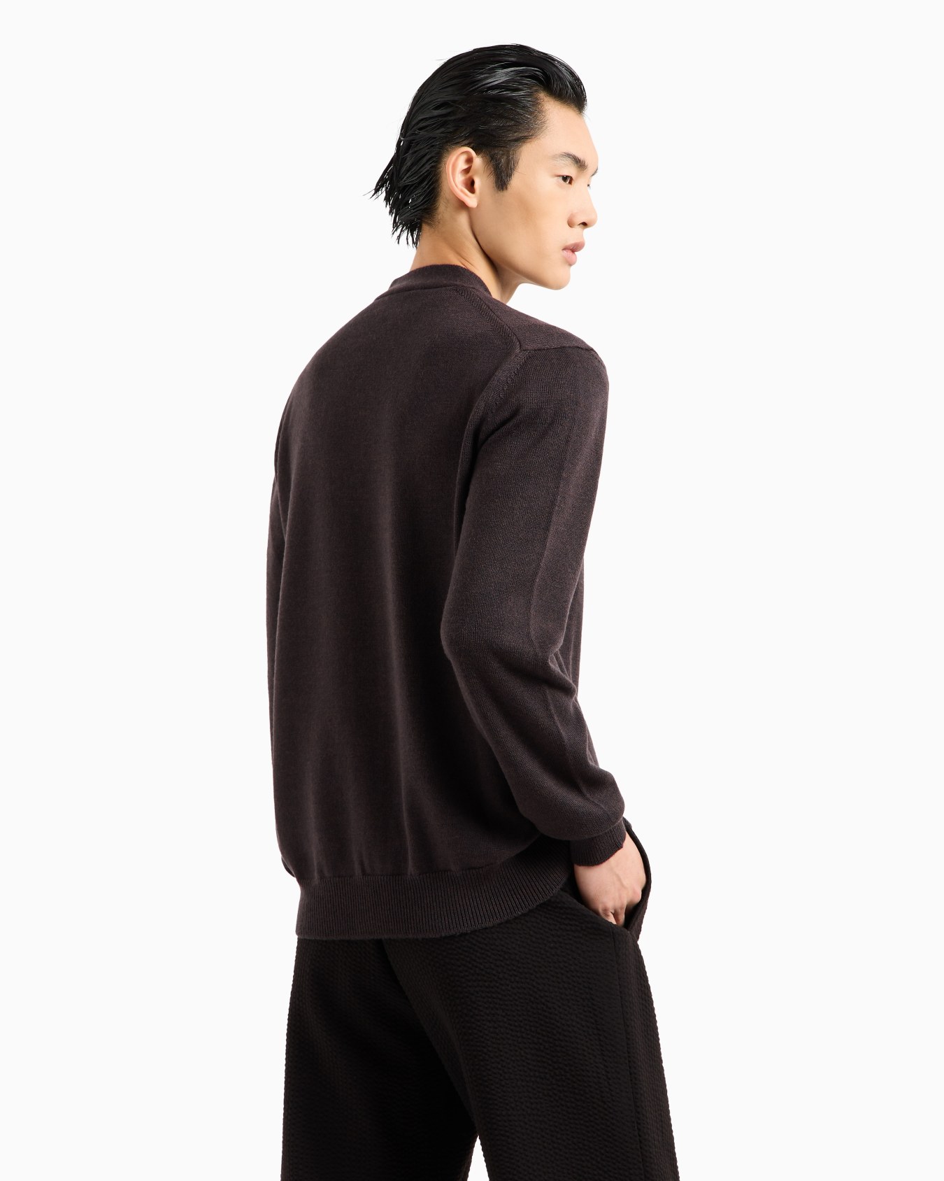 Virgin-wool cardigan with buttons Slide 2