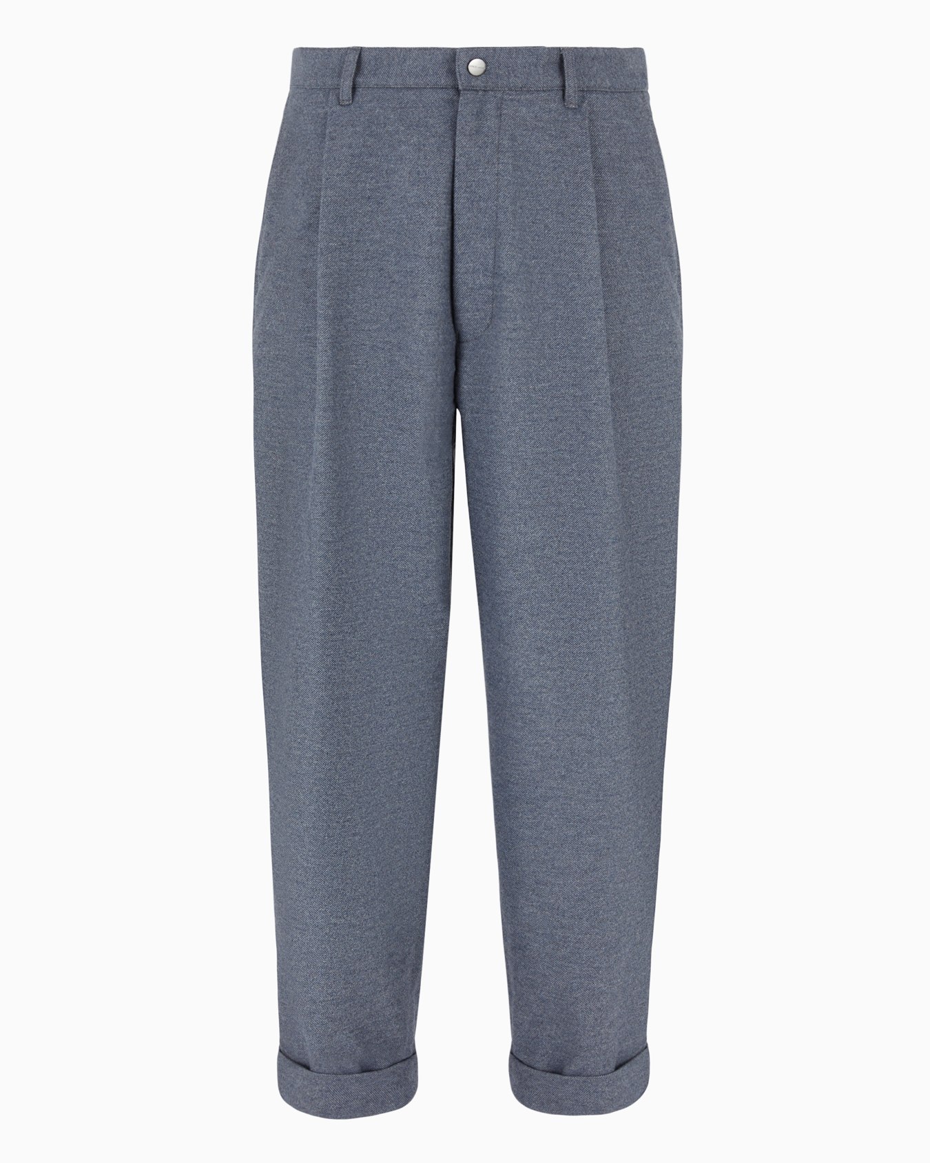 Pantalon à une pince en denim de coton chevron Diapositive 0