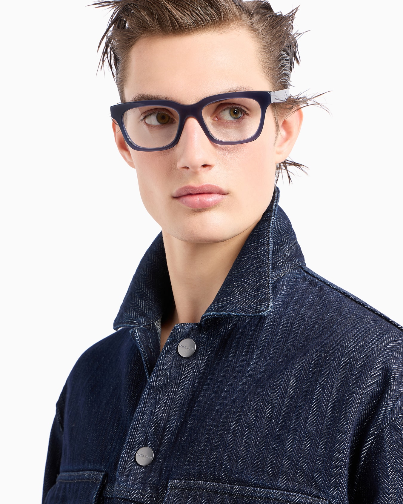 Denim Collection chevron cotton denim blouson Slide 5