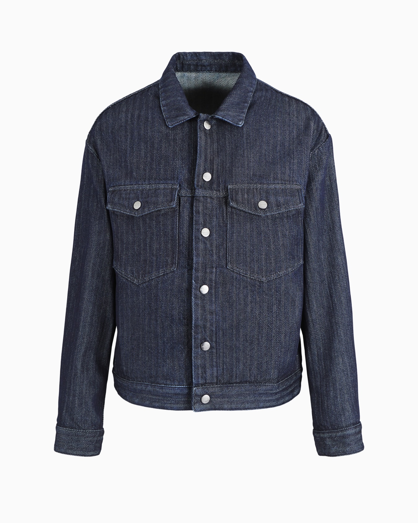 Denim Collection chevron cotton denim blouson Slide 0