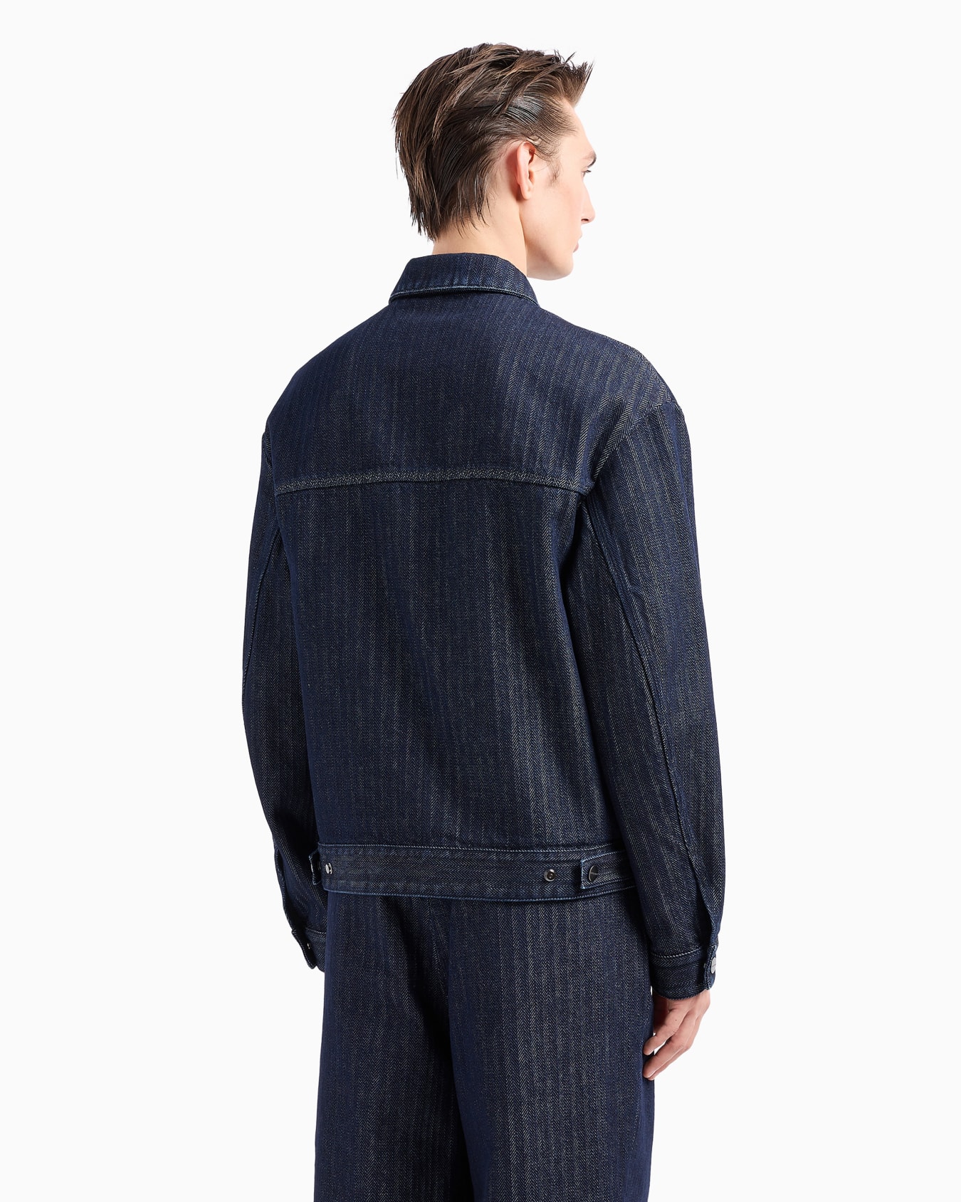 Denim Collection chevron cotton denim blouson Slide 3