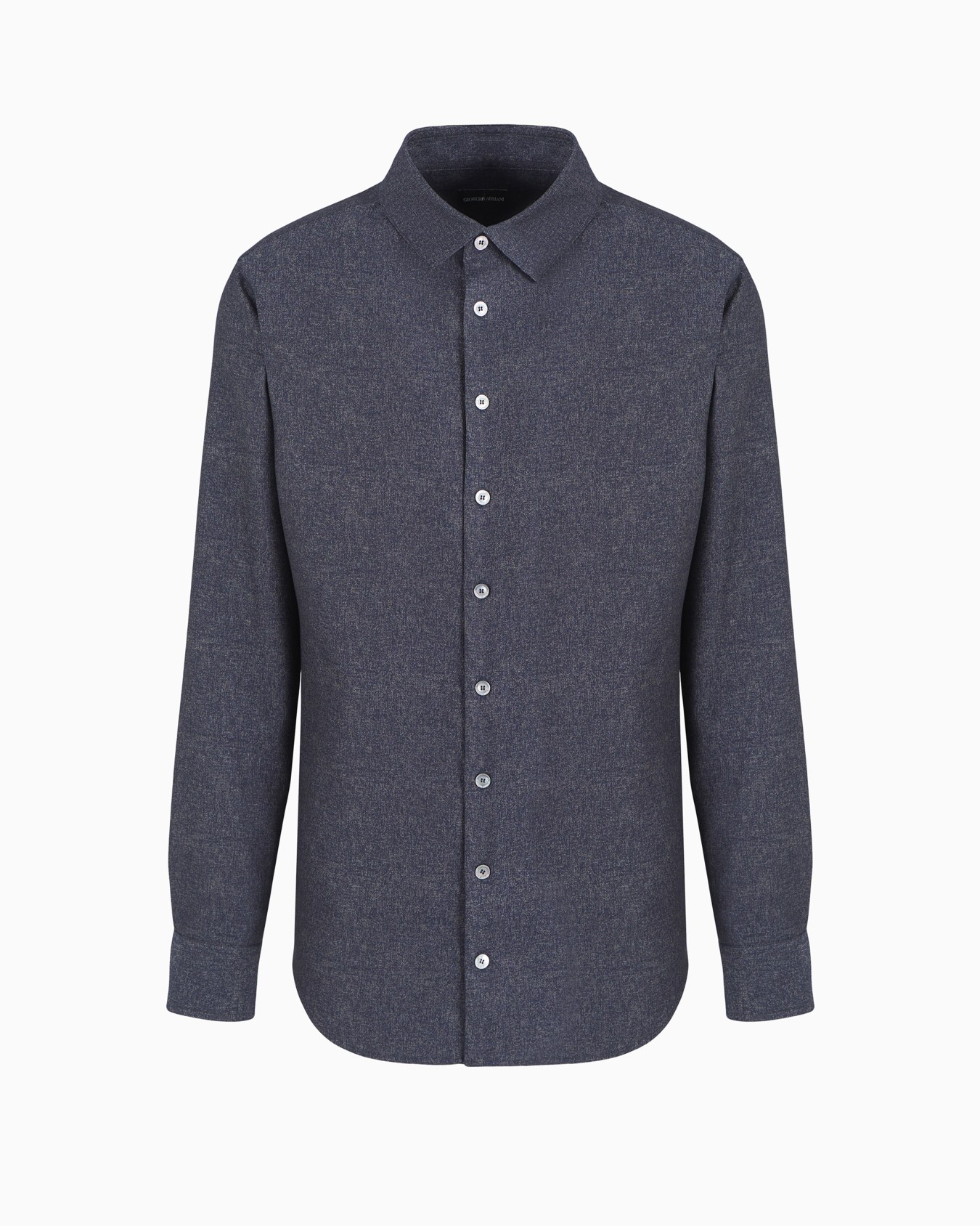 Denim Collection shirt in virgin wool, viscose and silk Slide 0