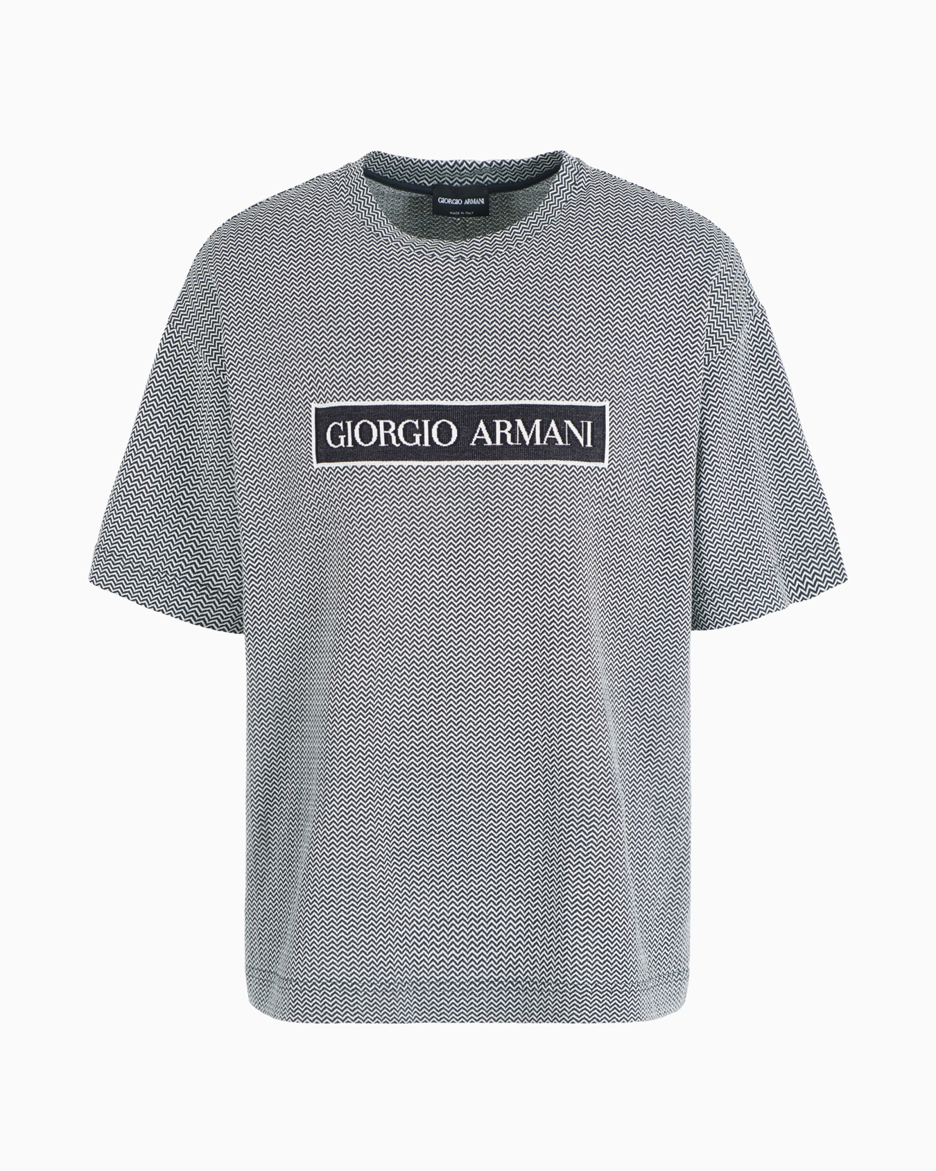 T-Shirt der Denim-Kollektion aus Baumwolle mit Jacquard-Logo Folie 0