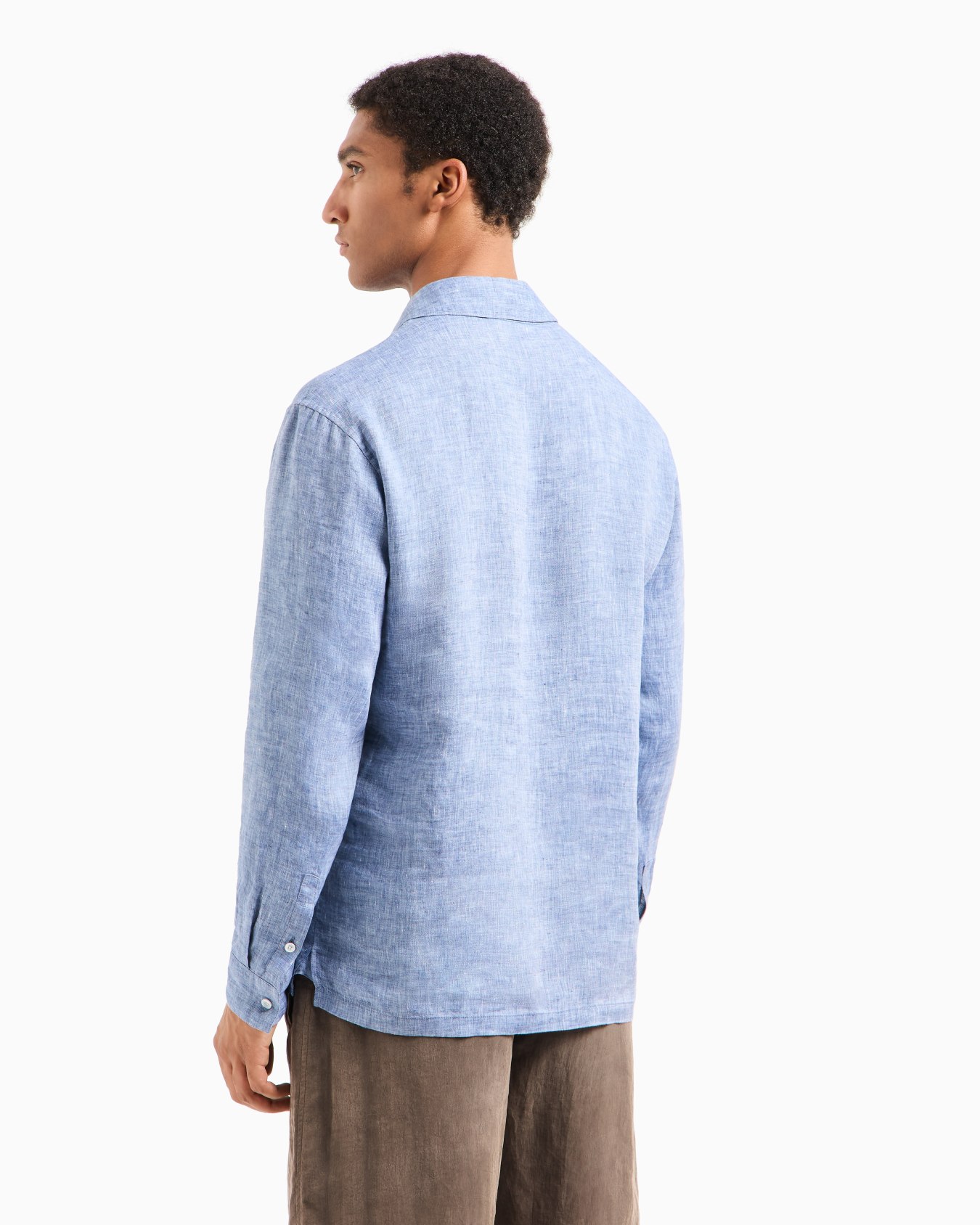 Polo shirt in pure linen canvas Slide 3