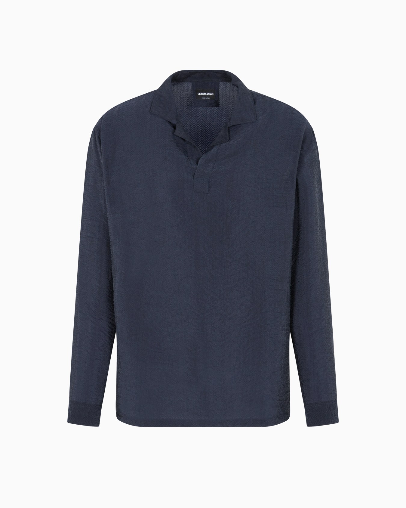 Jacquard cupro polo shirt Slide 0