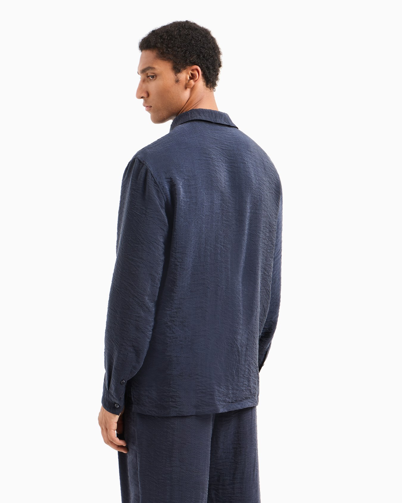 Jacquard cupro polo shirt Slide 3