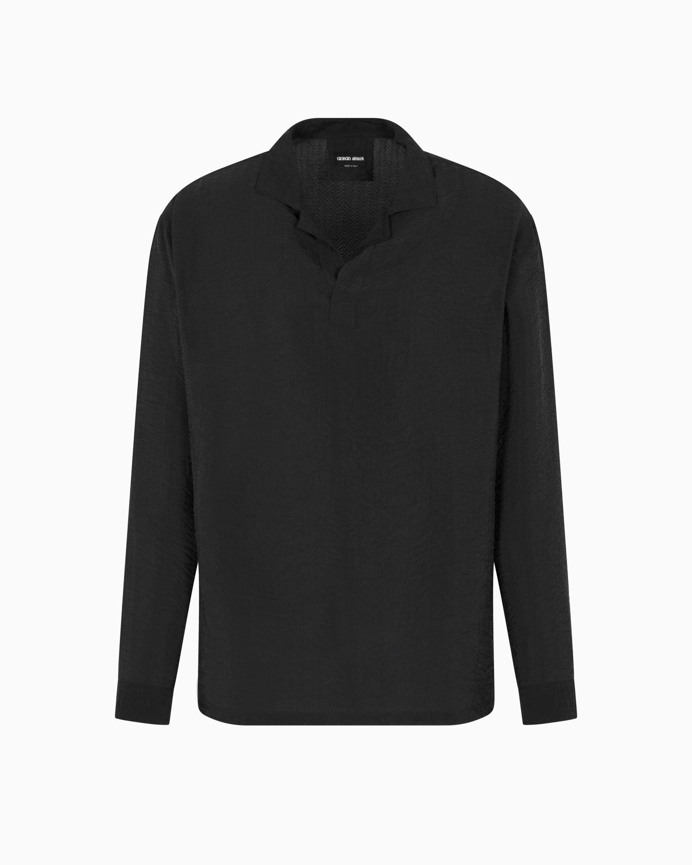 Jacquard cupro polo shirt Slide 0