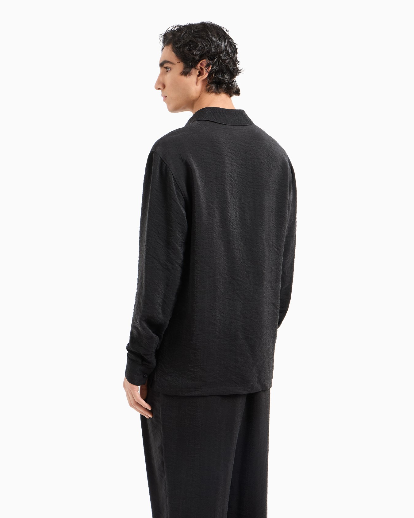 Jacquard cupro polo shirt Slide 3