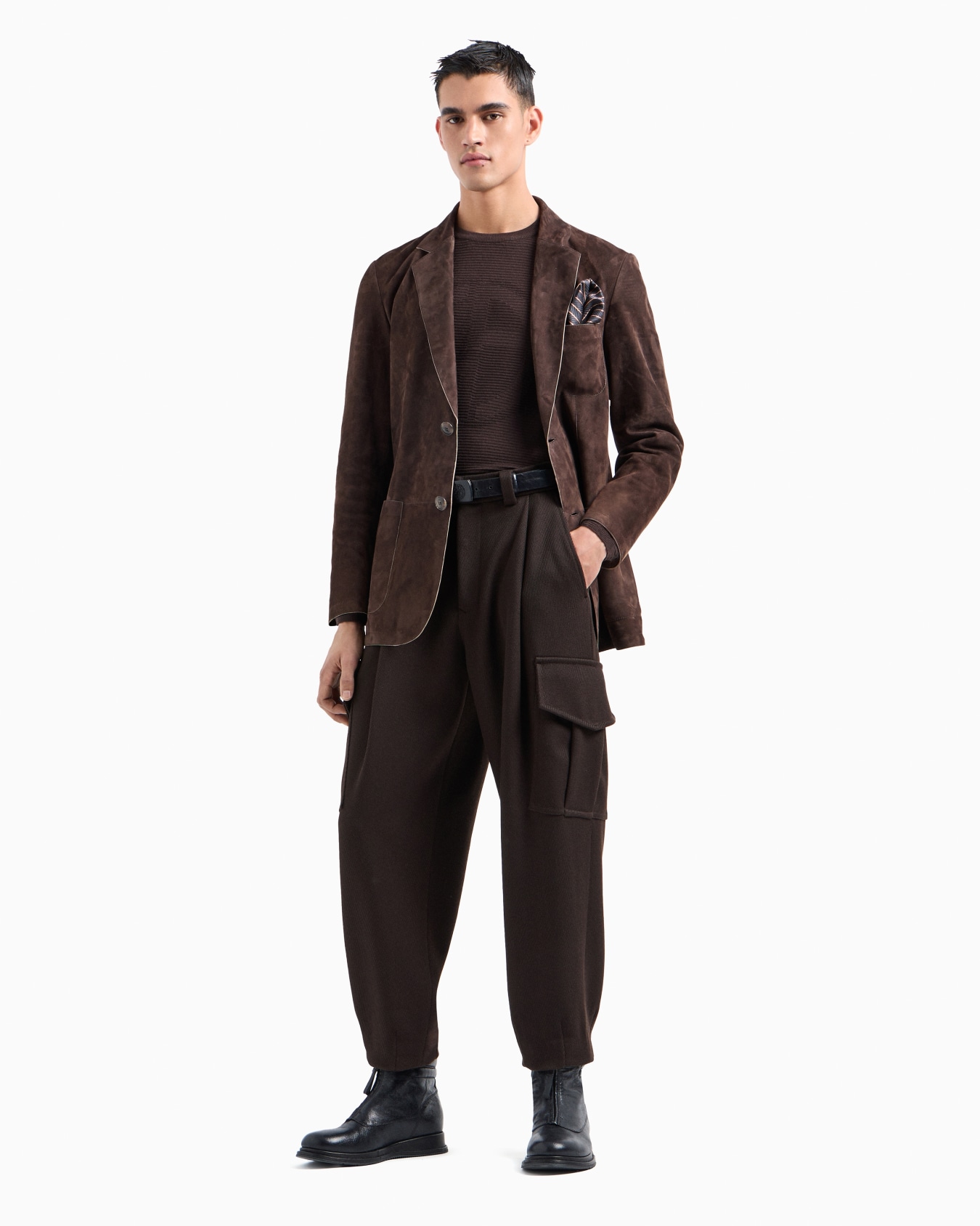 Virgin-wool blend crew-neck jumper with jacquard logo Slide 4