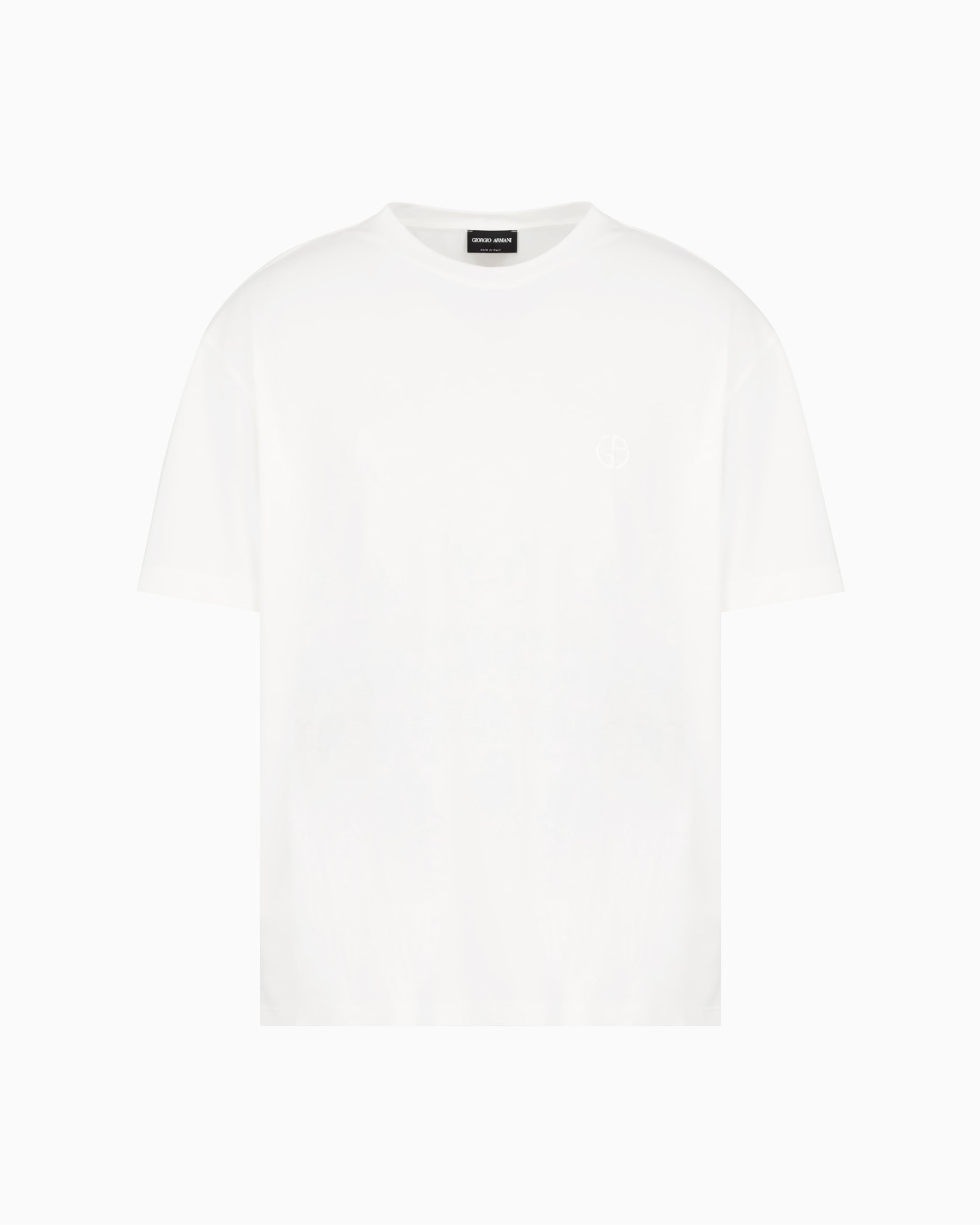T-shirt ras-du-cou en interlock de coton et cachemire Diapositive 0