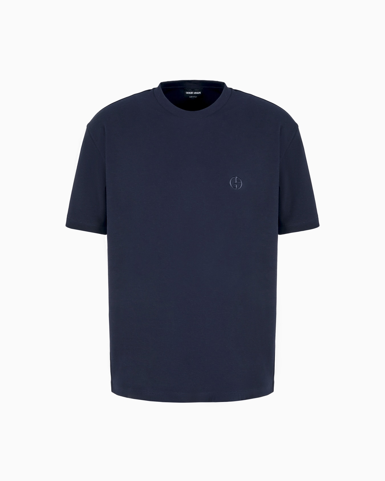 T-shirt ras-du-cou en interlock de coton et cachemire Diapositive 0