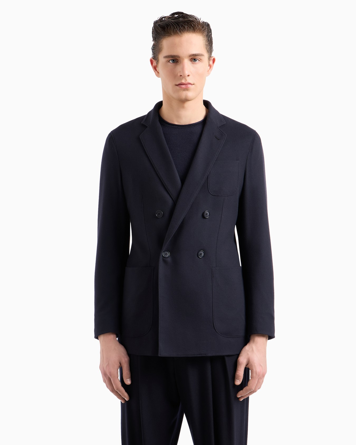 Double-breasted Upton Line jacket in lightweight virgin-wool cloth Slide 3