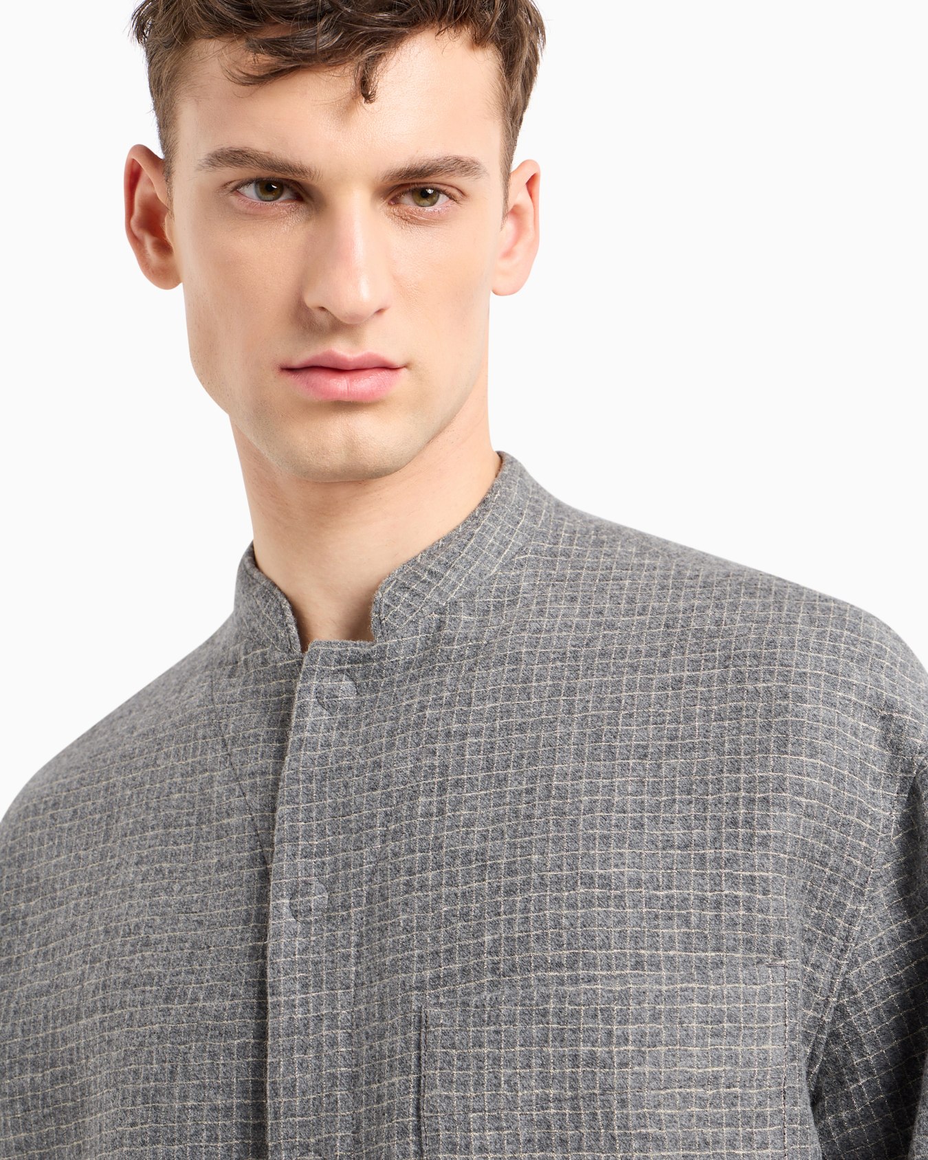 Veste à simple boutonnage en laine mélangée et fil métallisé Diapositive 5