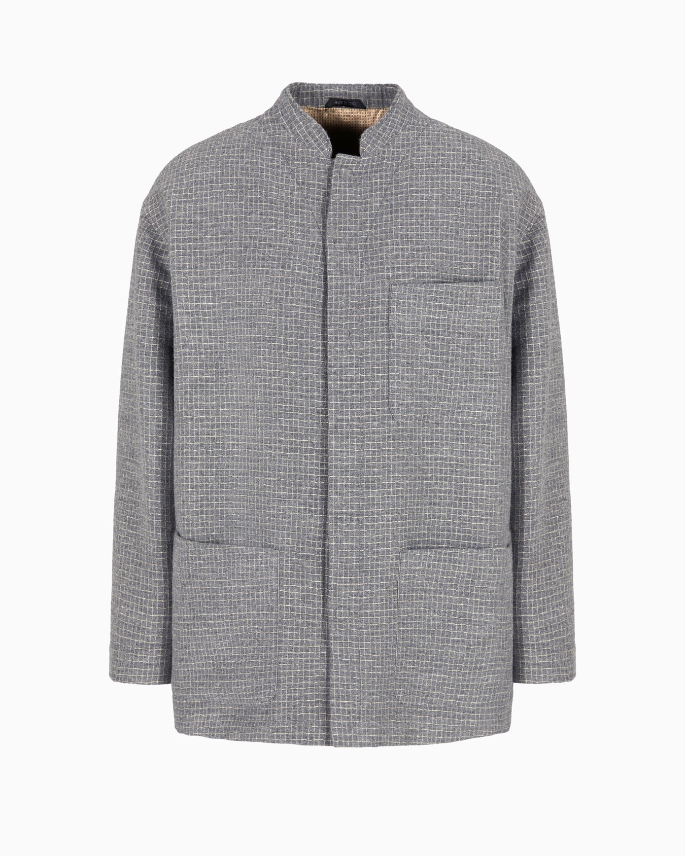Veste à simple boutonnage en laine mélangée et fil métallisé Diapositive 0