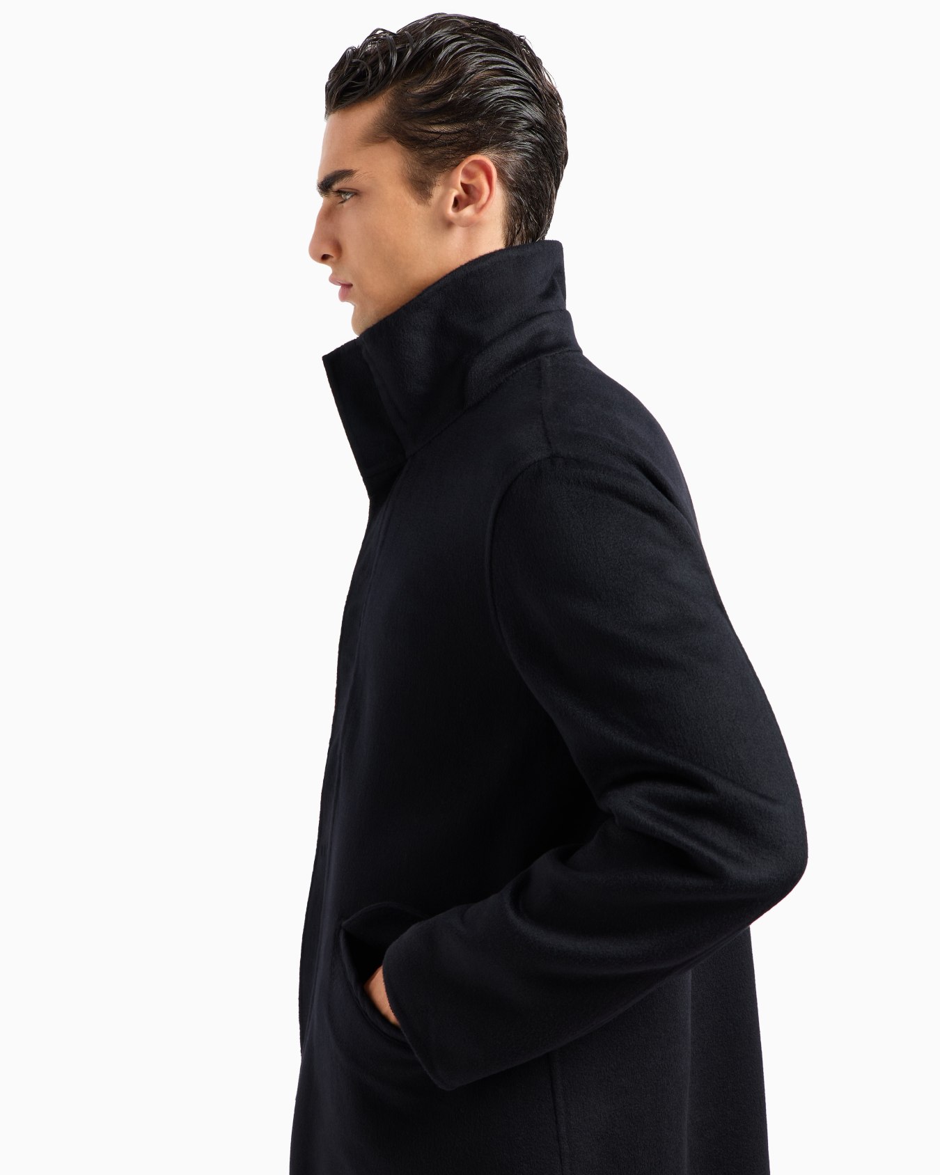 Pea coat in double cashmere cloth Slide 4