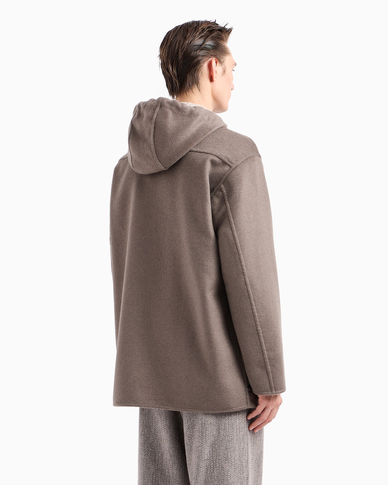 Hooded blouson in double cashmere Slide 3