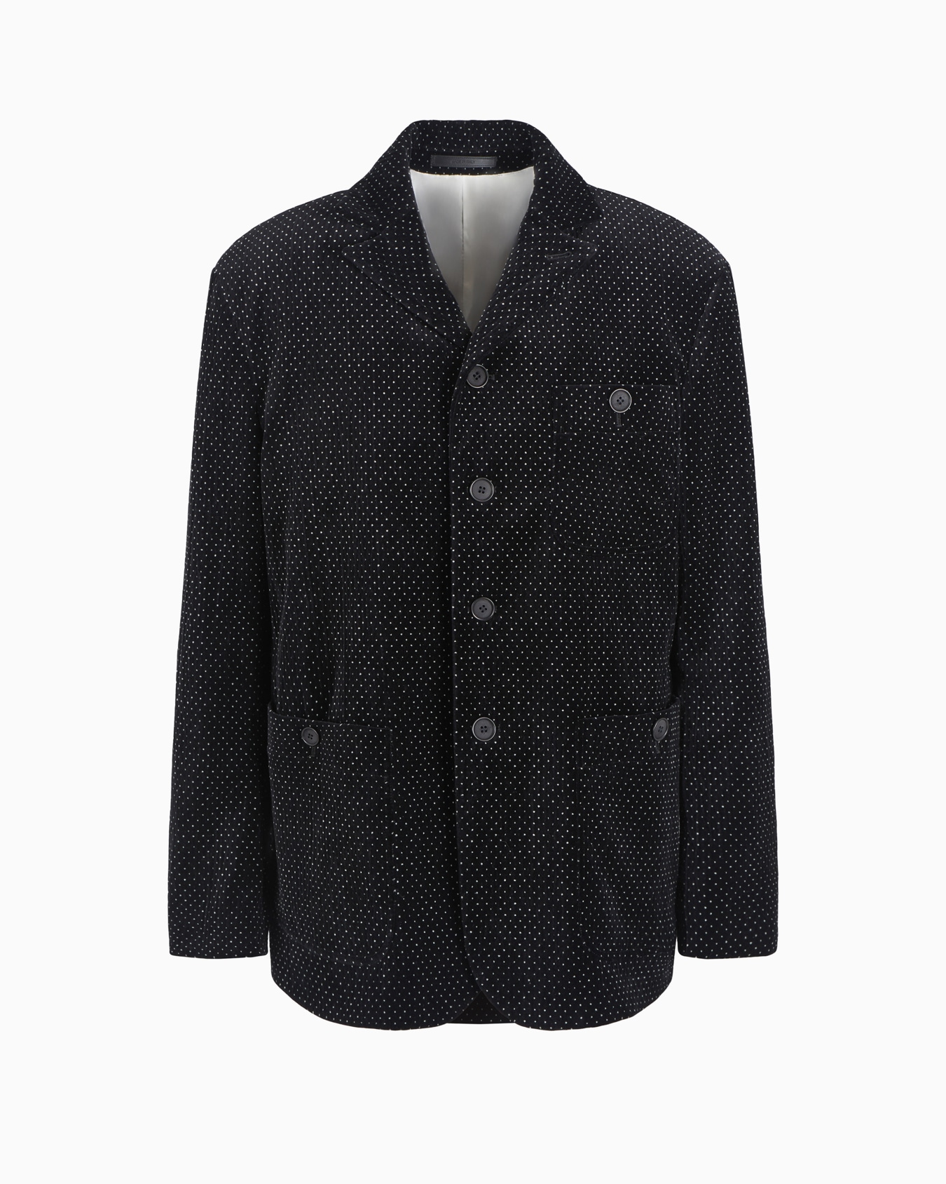 Single-breasted jacket in seersucker velvet with a polka-dot motif Slide 0