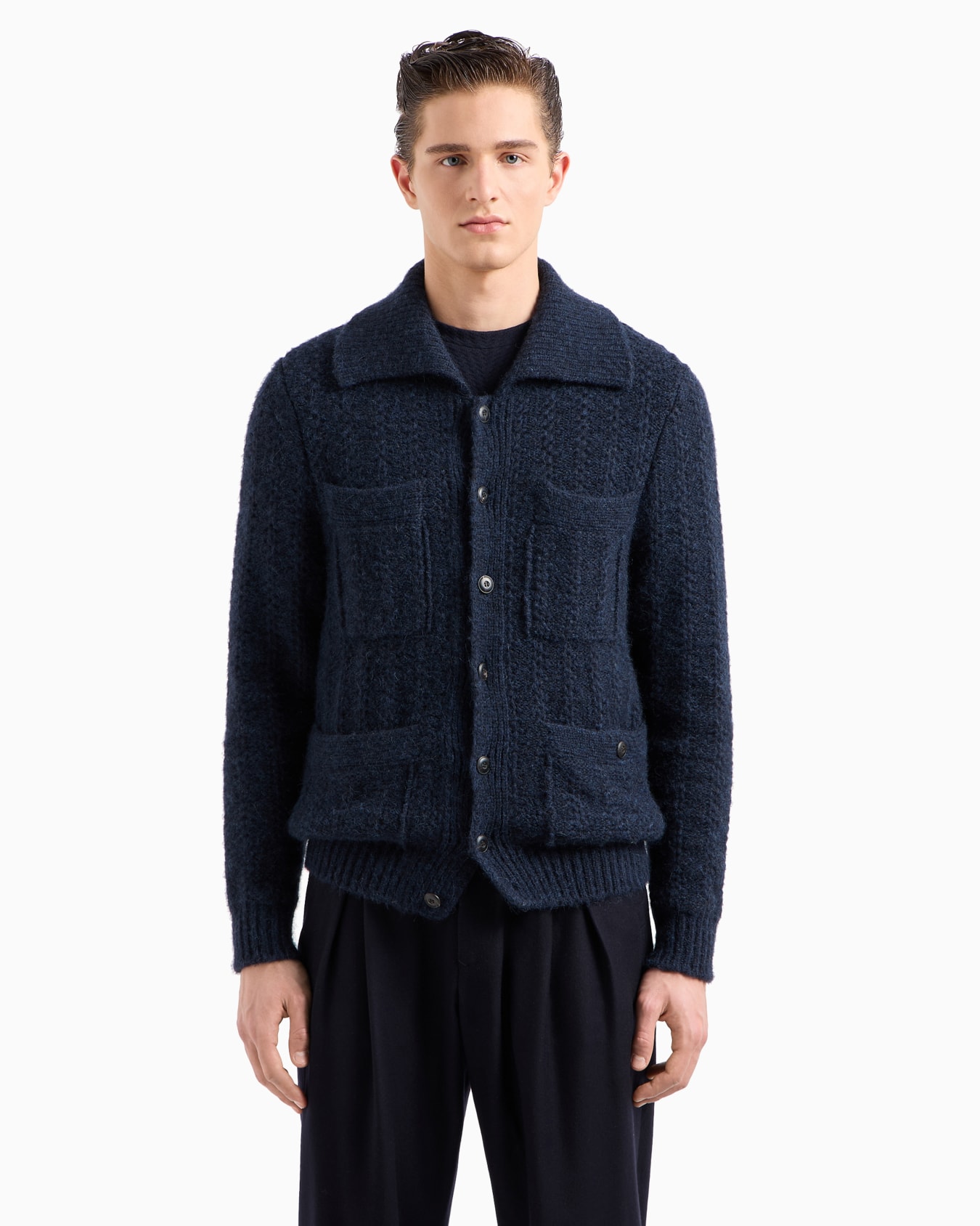 Cardigan en alpaga et coton Diapositive 1
