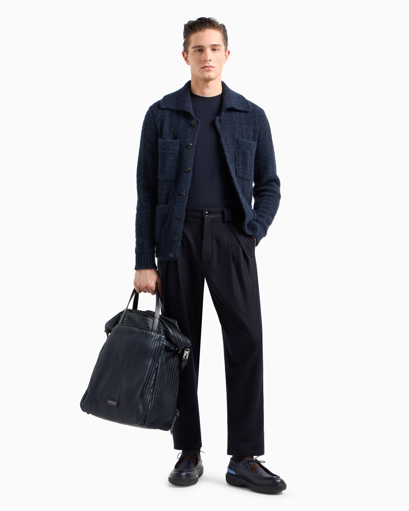Cardigan en alpaga et coton Diapositive 3