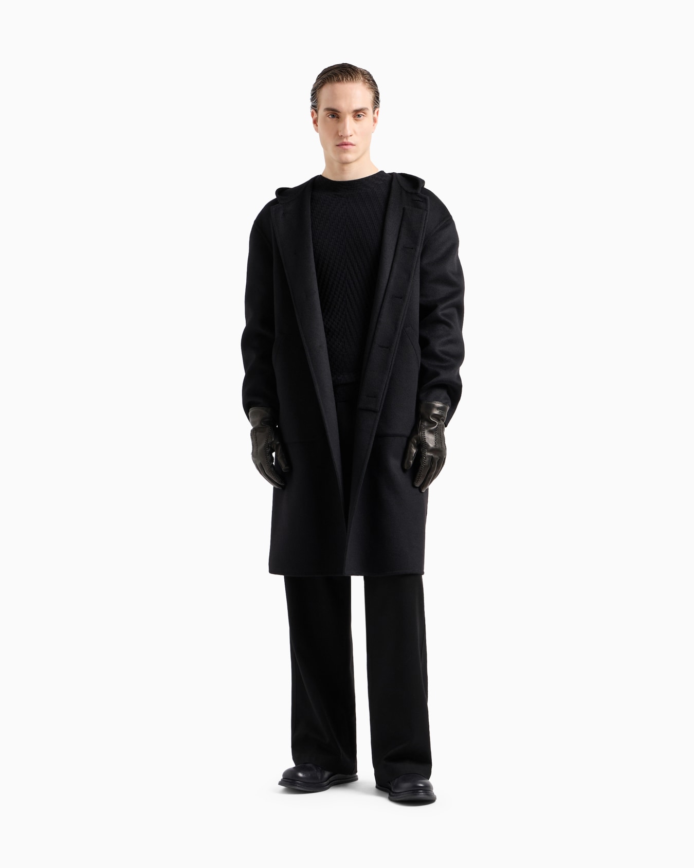 Coat in double-faced cashmere cloth Slide 1