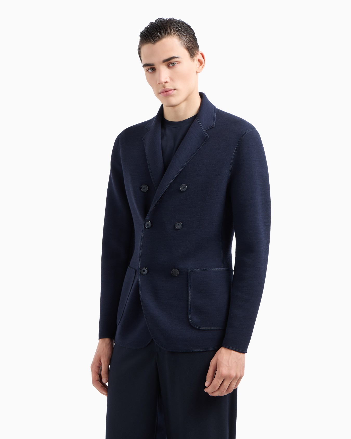Veste croisée en tissu de laine mélangée Diapositive 1