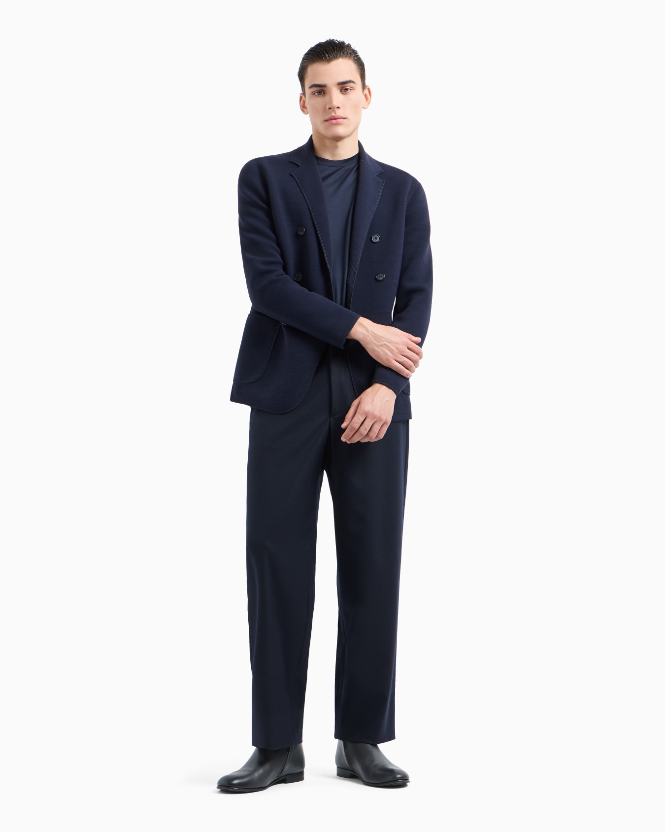 Veste croisée en tissu de laine mélangée Diapositive 3