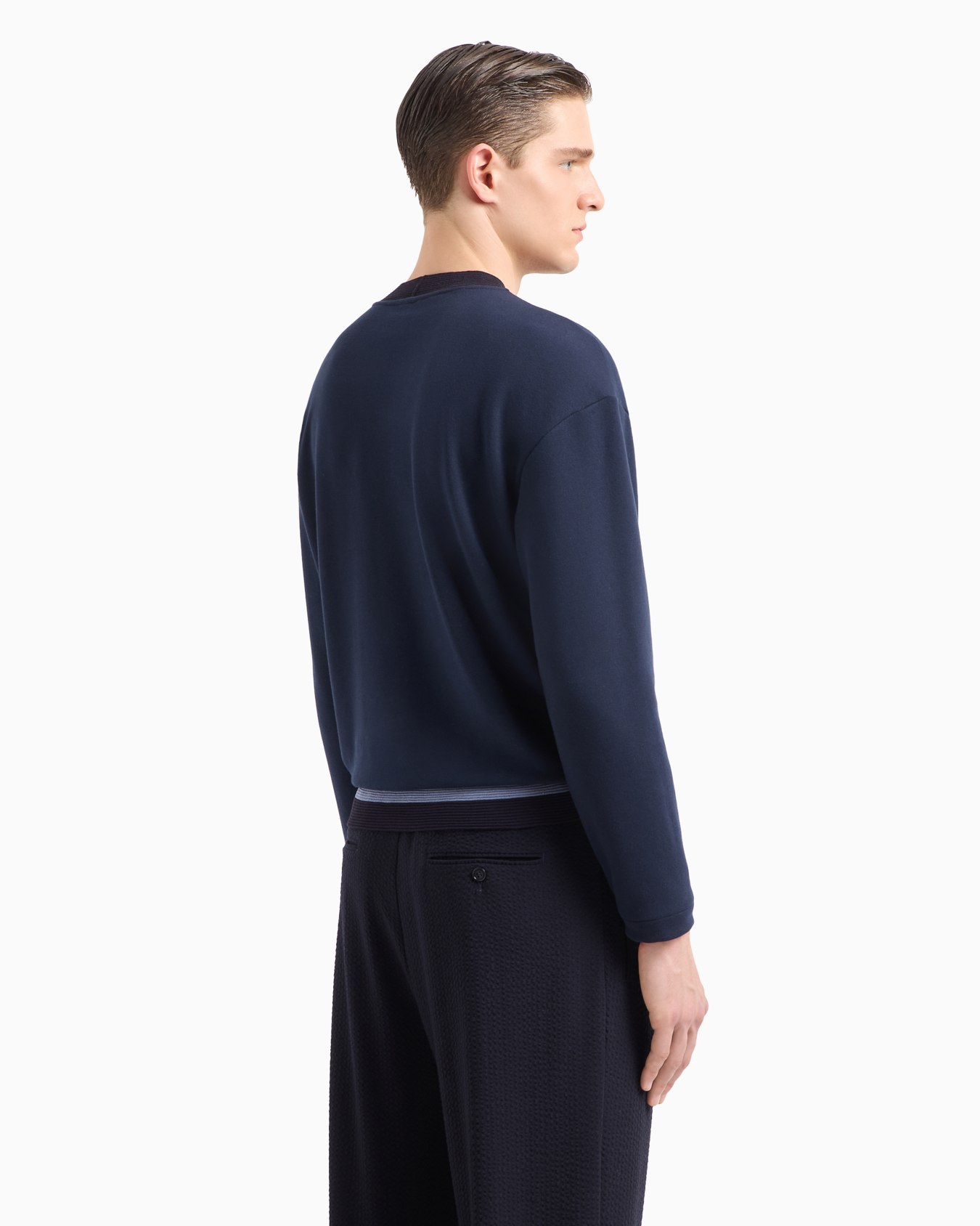 Sudadera de cuello redondo en algodón y cachemir con maxilogotipo Diapositiva 2