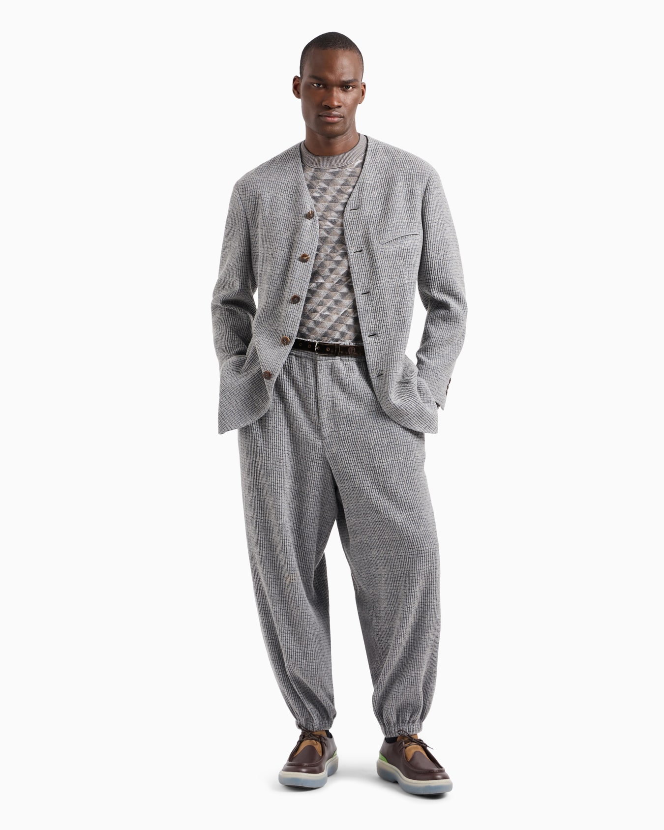 Jacquard virgin-wool, crew-neck jumper Slide 4