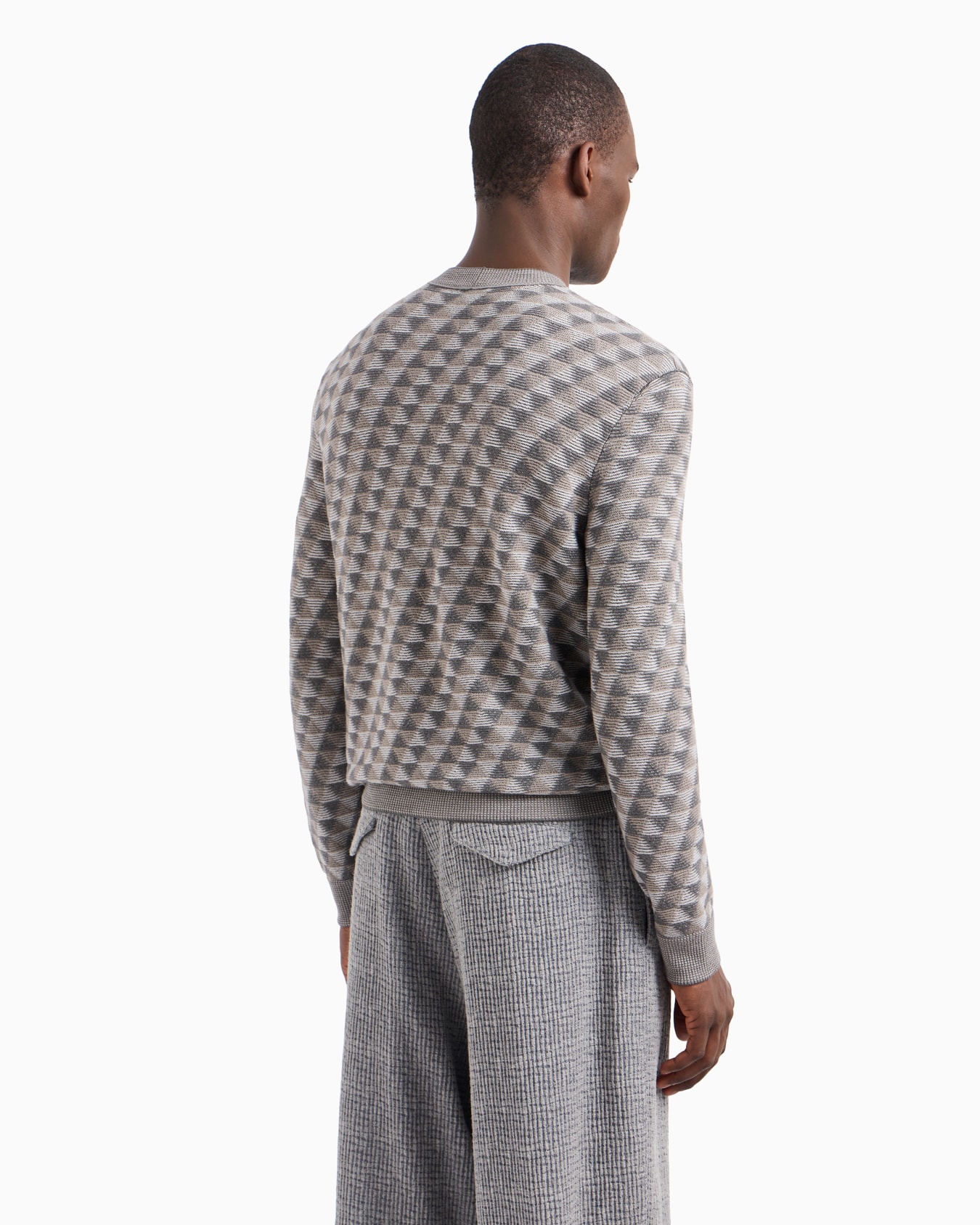 Jacquard virgin-wool, crew-neck jumper Slide 3