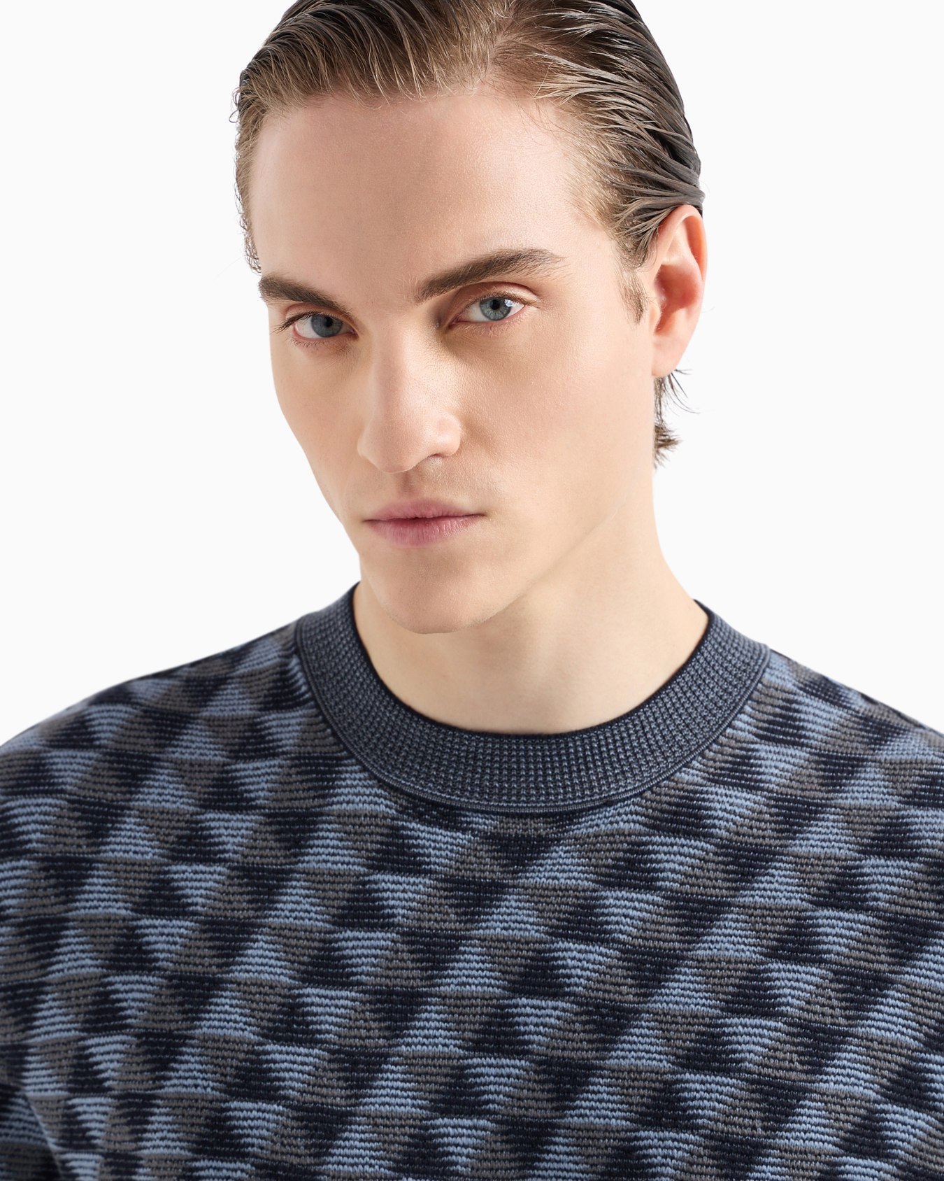 Jacquard virgin-wool, crew-neck jumper Slide 4
