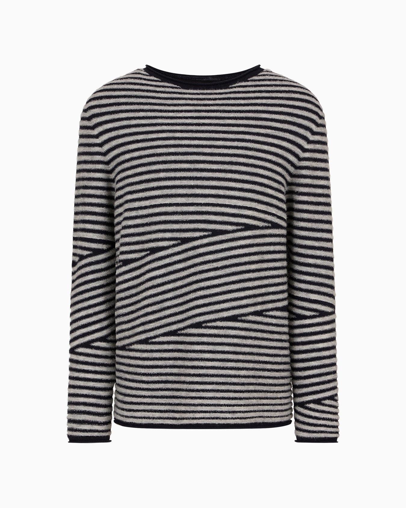 Crew-neck jumper in virgin wool, cashmere and bouclé silk Slide 0