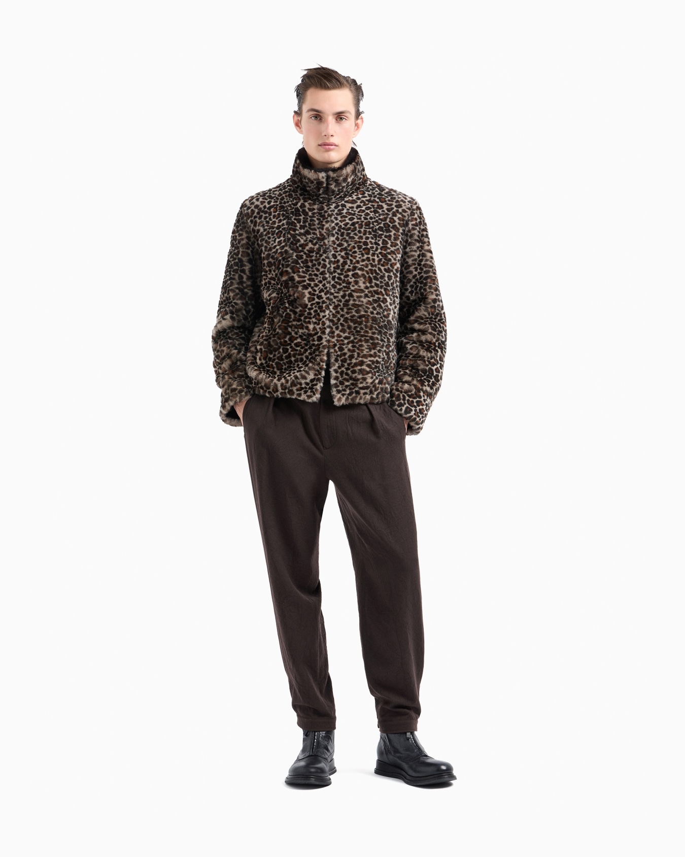 Blouson in shearling stampa animalier Slide 2