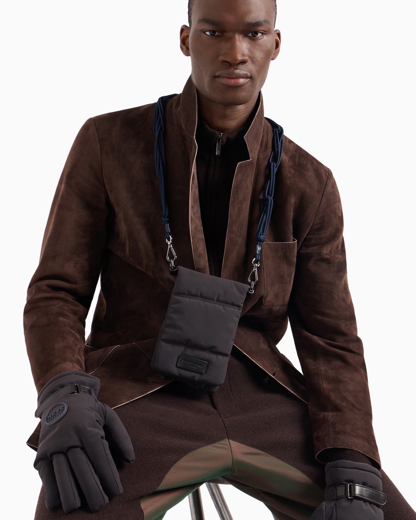 Single-breasted jacket in suede Slide 5