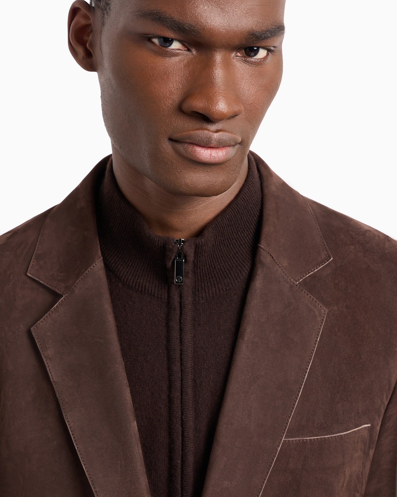 Single-breasted jacket in suede Slide 6