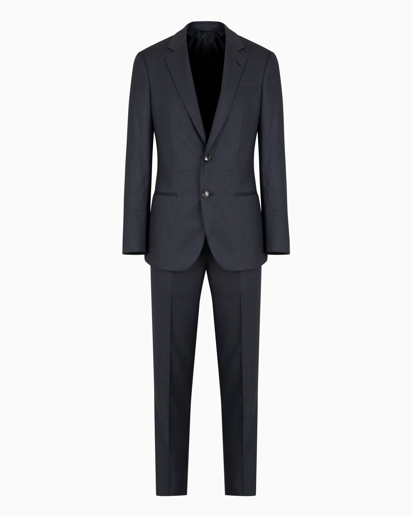 Manhattan Line virgin-wool single-breasted suit with a micro-check motif Slide 0