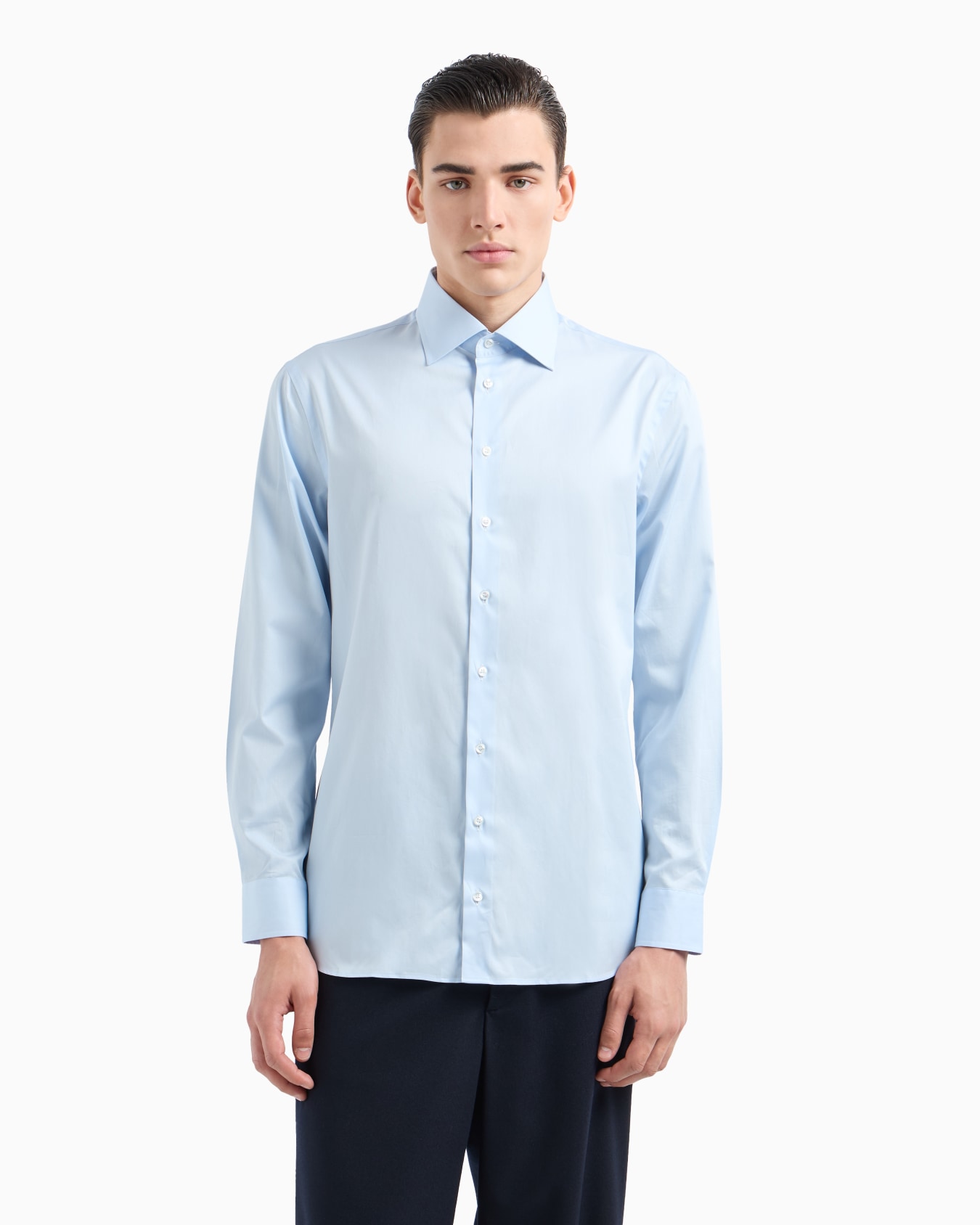 Regular-fit shirt in luxury cotton twill Slide 3