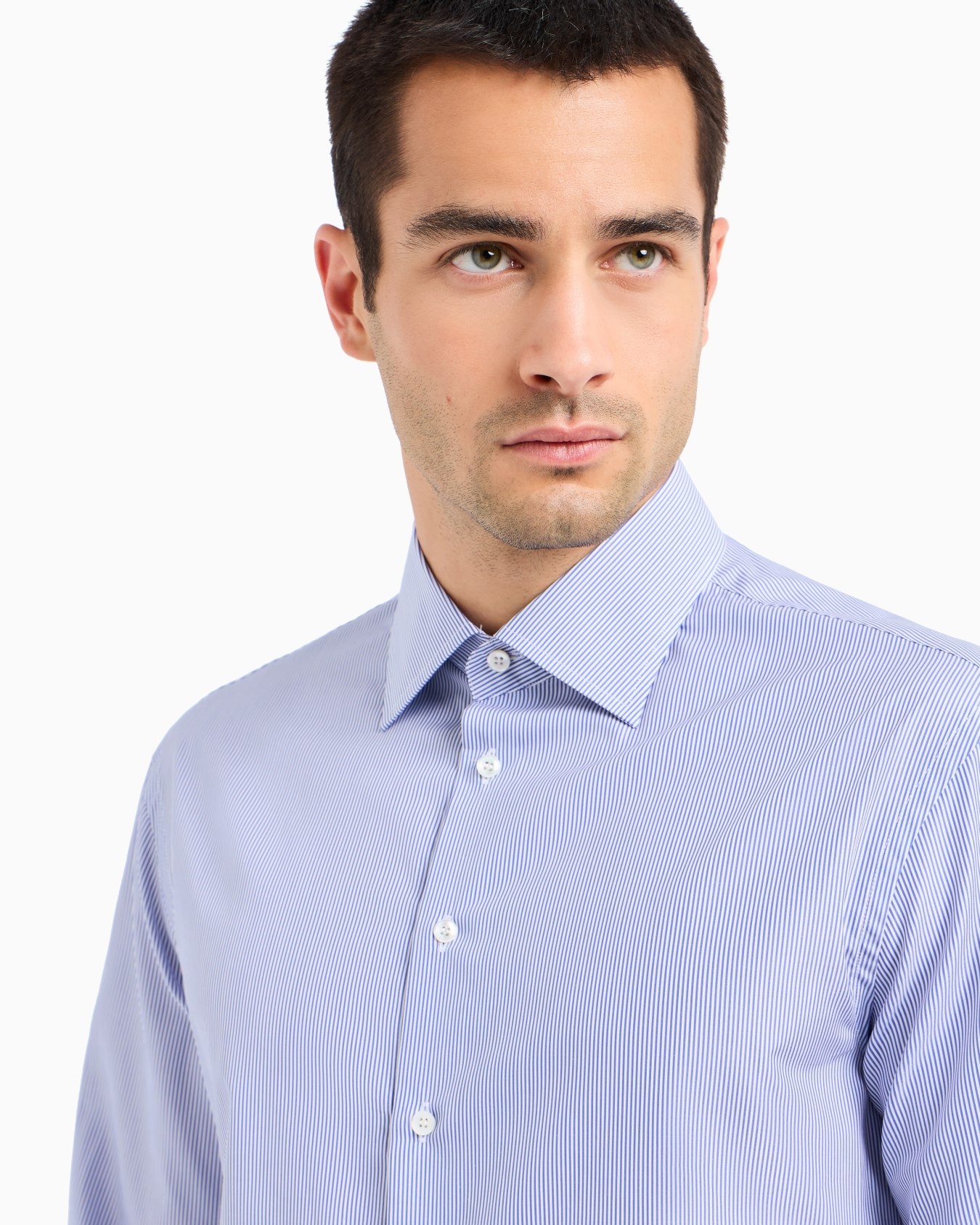 Regular-fit shirt in striped luxury cotton Slide 4