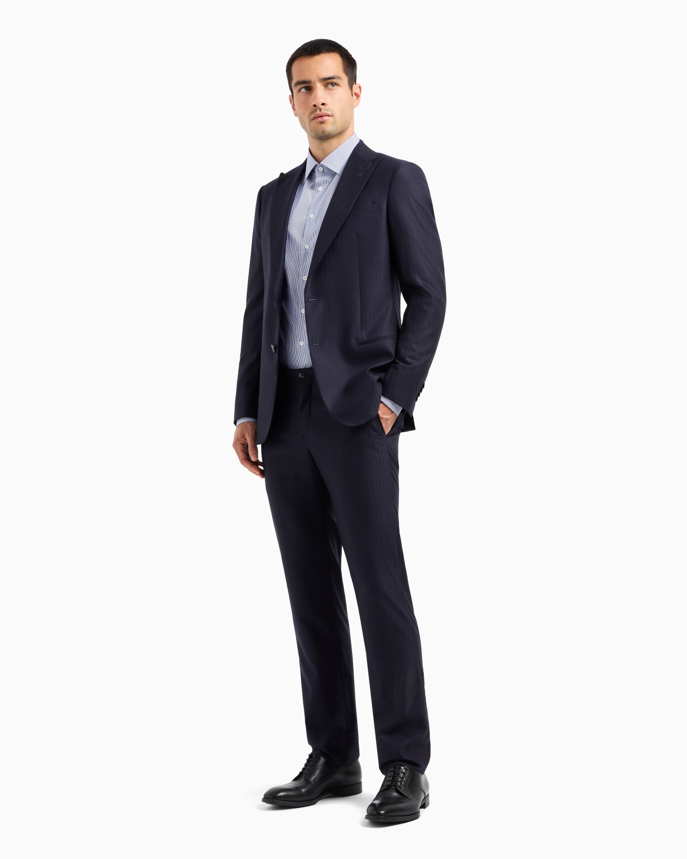 Regular-fit shirt in striped luxury cotton Slide 3