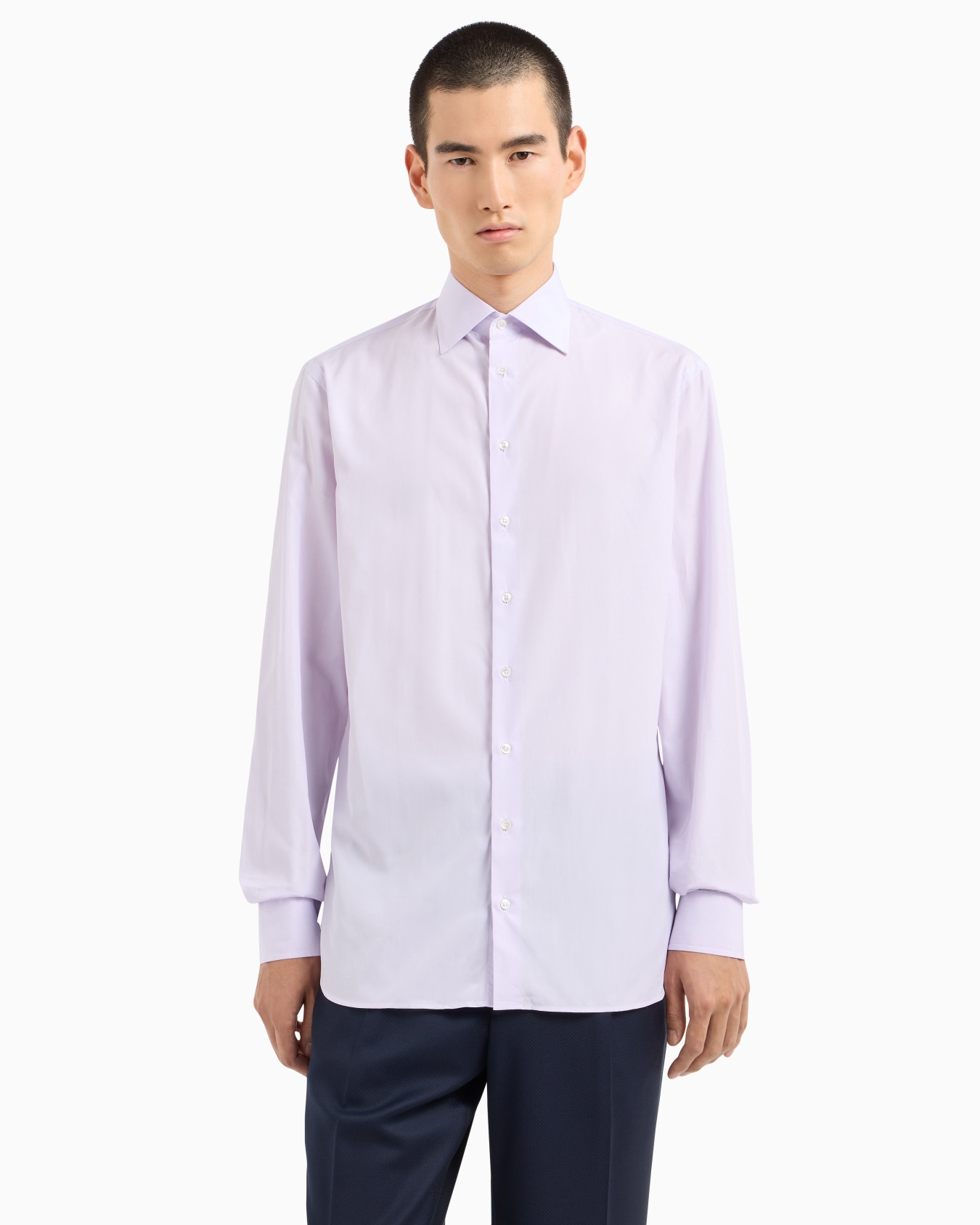 Camisa regular fit en algodón de máxima calidad con microestampado Diapositiva 3