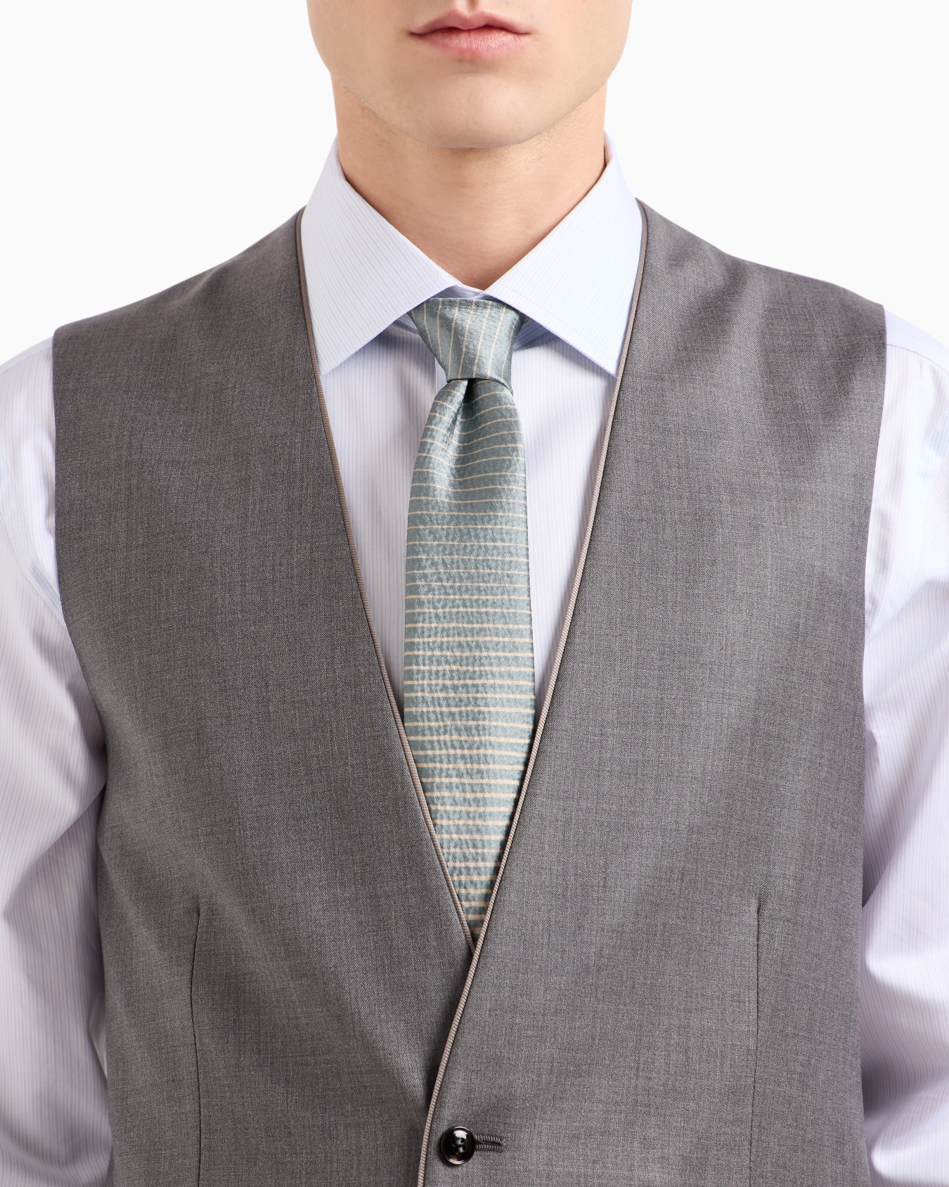 Chemise coupe classique en coton luxueux à rayures Diapositive 4