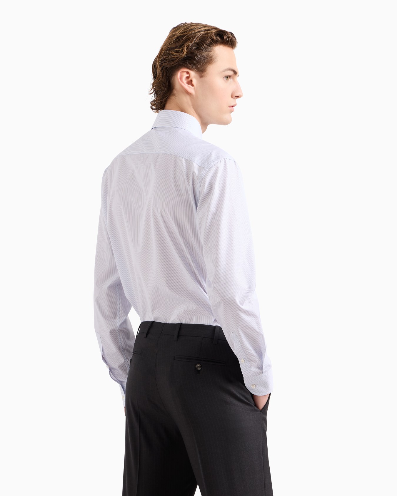 Regular-fit shirt in luxury striped cotton Slide 2