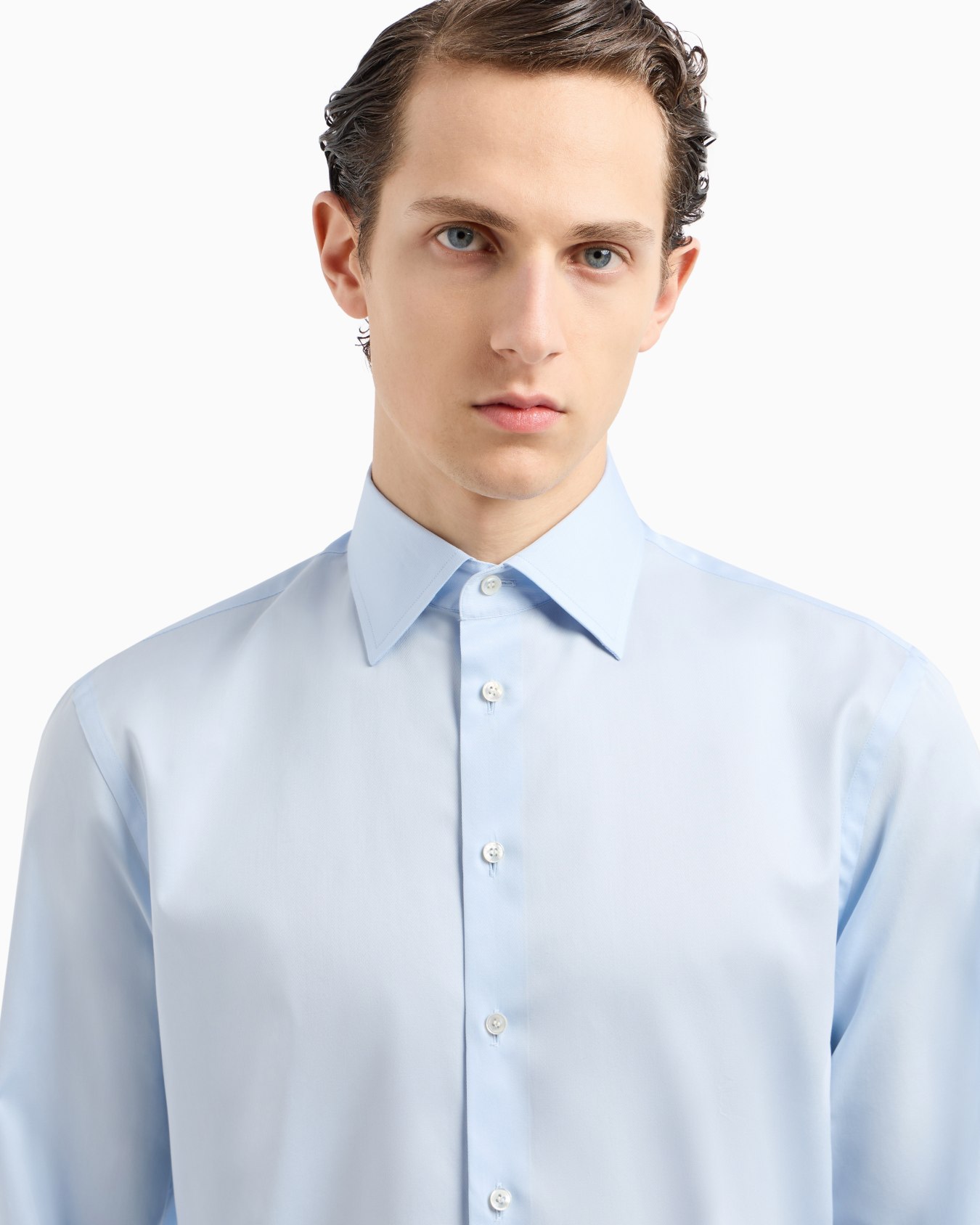 Chemise coupe classique en sergé de coton luxueux Diapositive 4