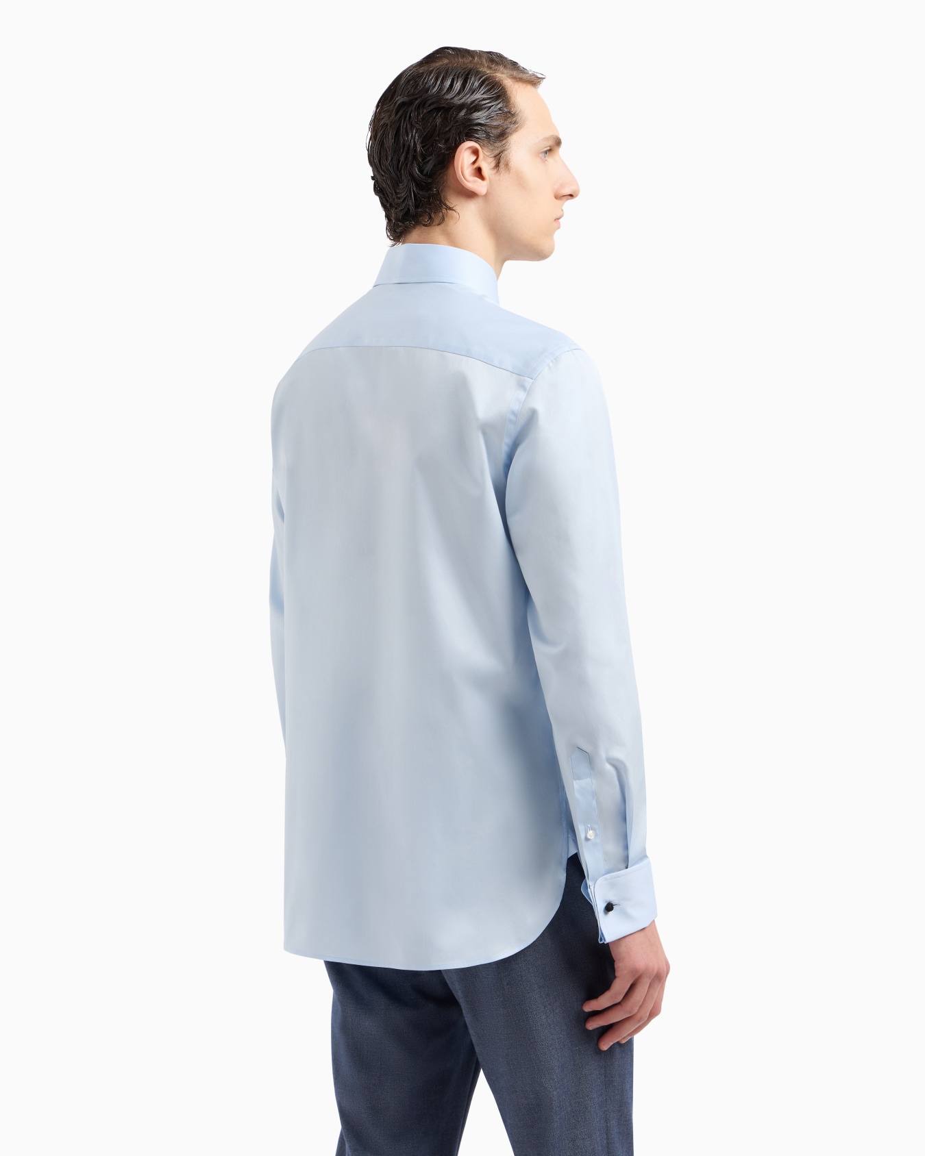Chemise coupe classique en sergé de coton luxueux Diapositive 2