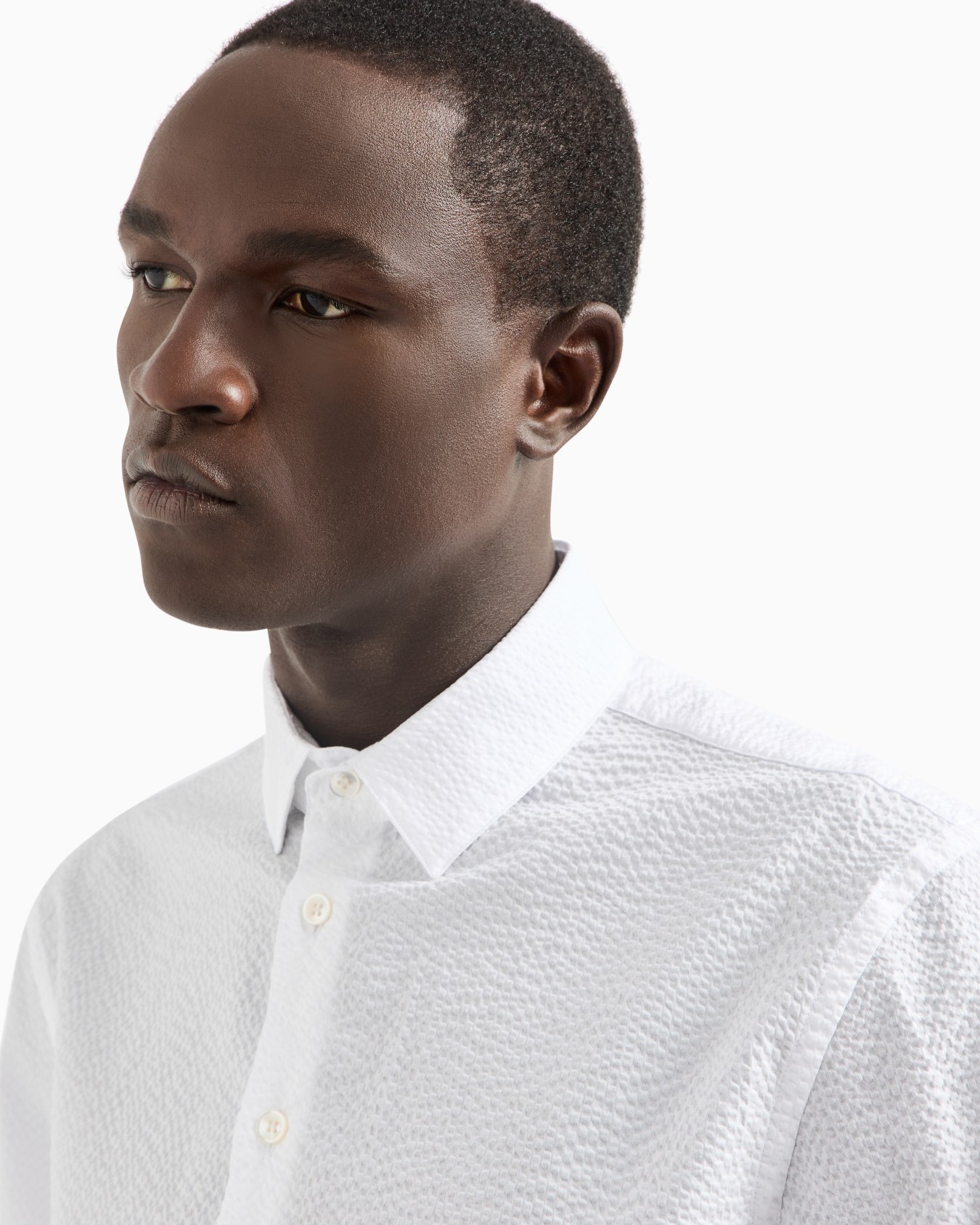 Chemise à manches courtes en seersucker de coton Diapositive 4