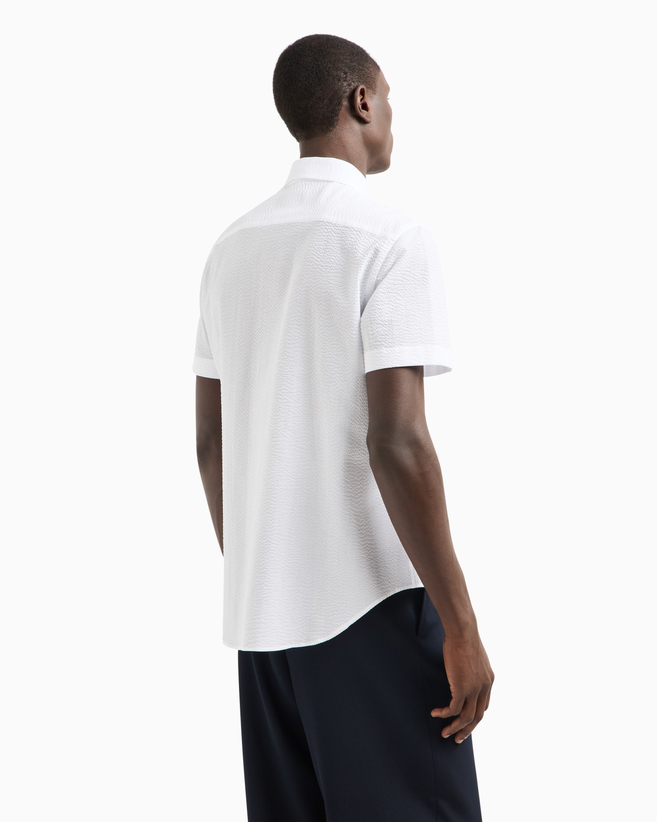 Chemise à manches courtes en seersucker de coton Diapositive 2