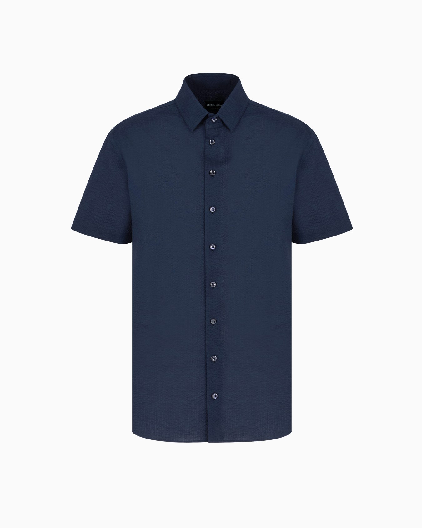 Short-sleeved cotton-seersucker shirt Slide 0