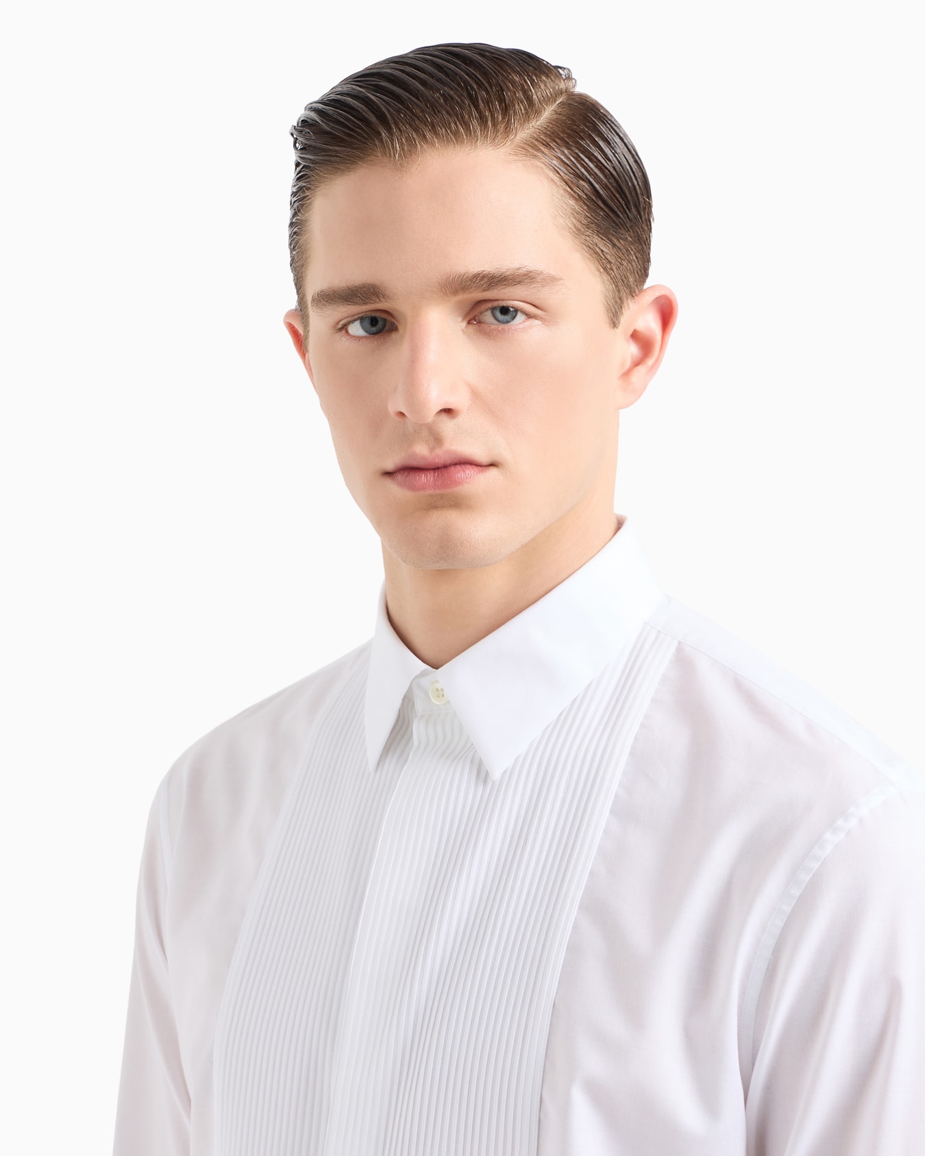 Chemise de smoking en coton avec détail plissé Diapositive 5