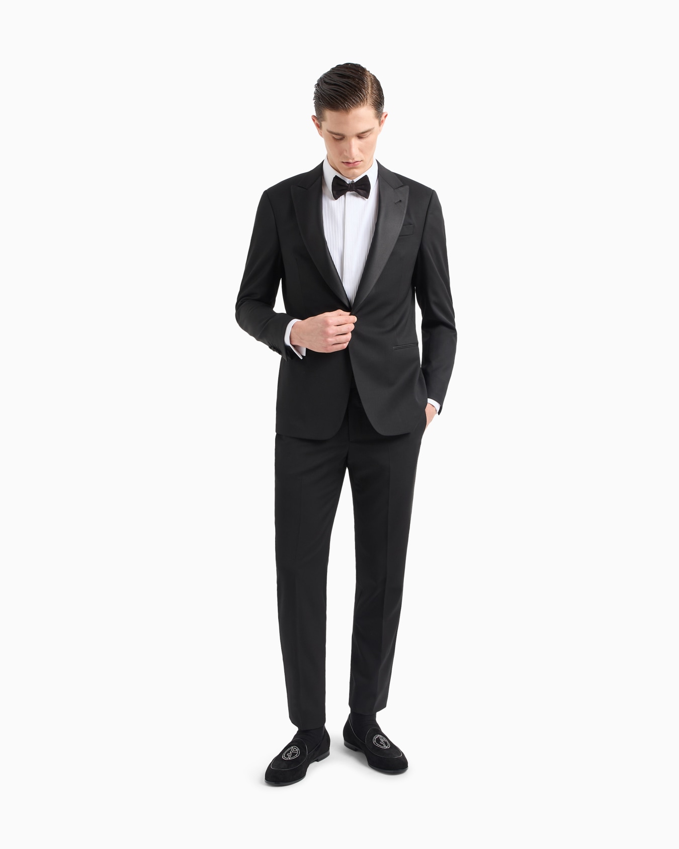 Chemise de smoking en coton avec détail plissé Diapositive 1