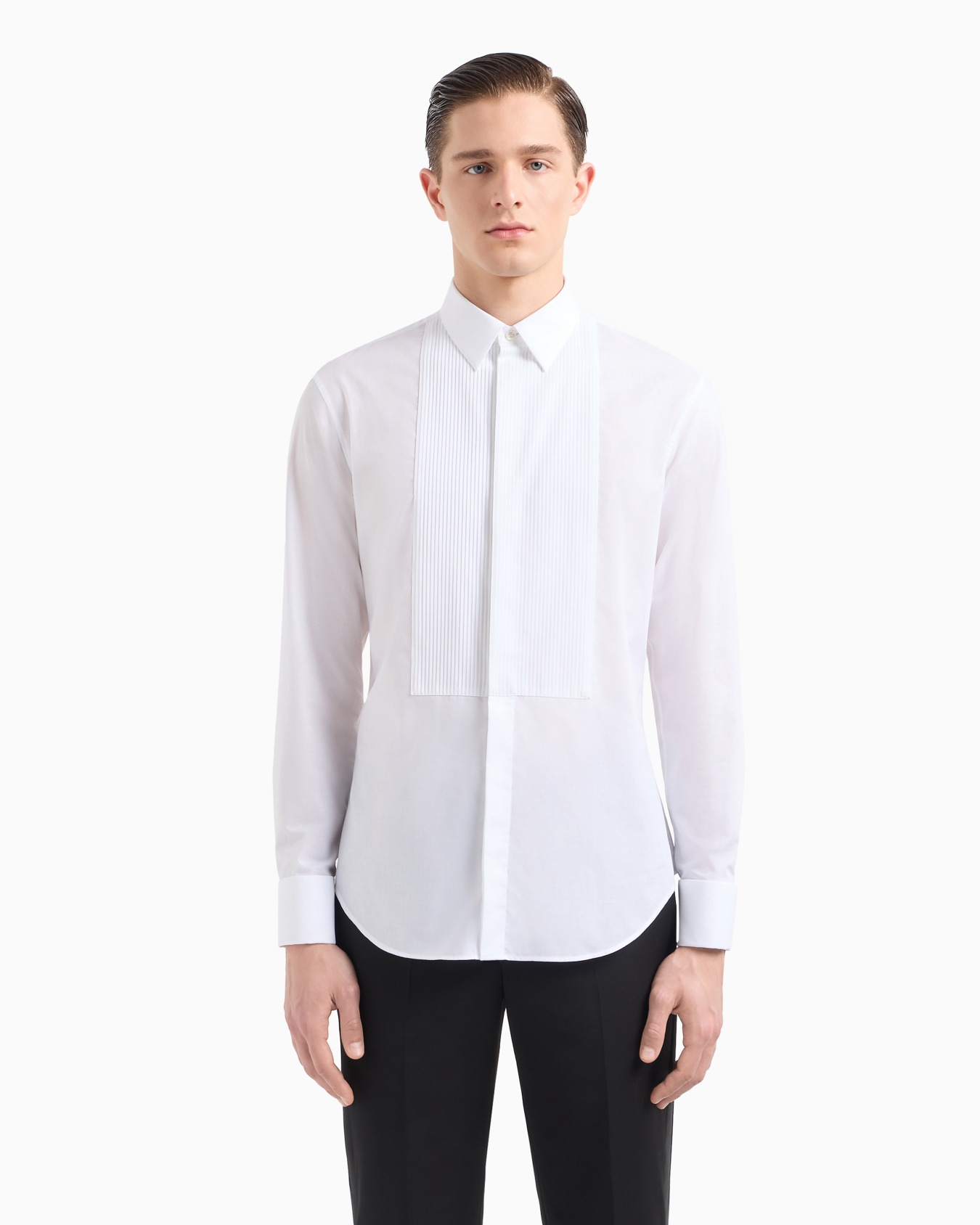 Chemise de smoking en coton avec détail plissé Diapositive 3
